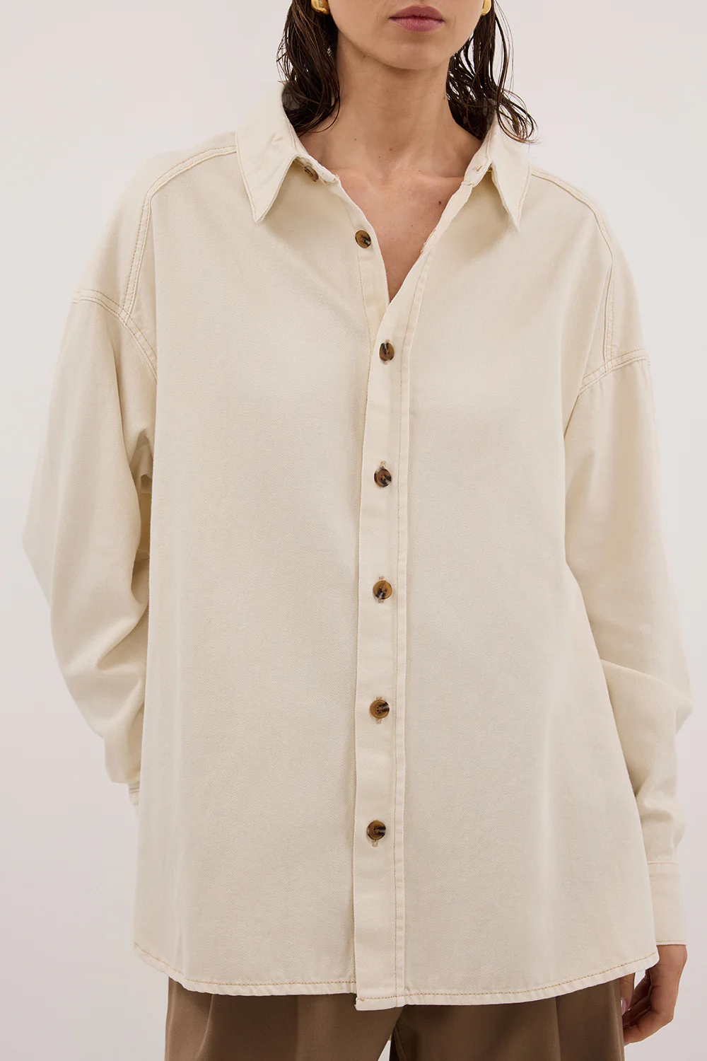 ASHTON NATURAL OVERSIZED DENIM SHIRT - Gamepaces