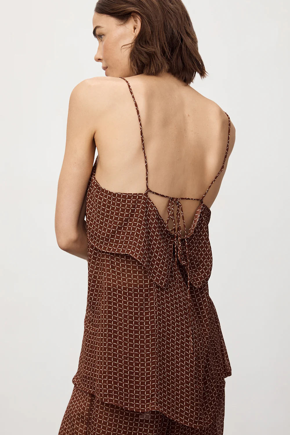 TIA SAHARA SLEEVELESS MICRO CHECK CAMI TOP - Gamepaces