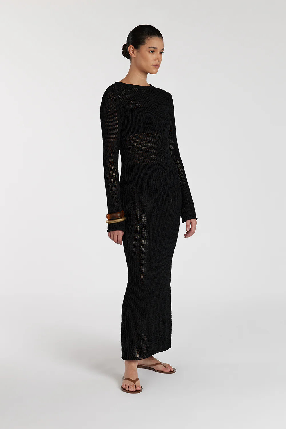 MARGOT BLACK CREW NECK DRESS - Gamepaces