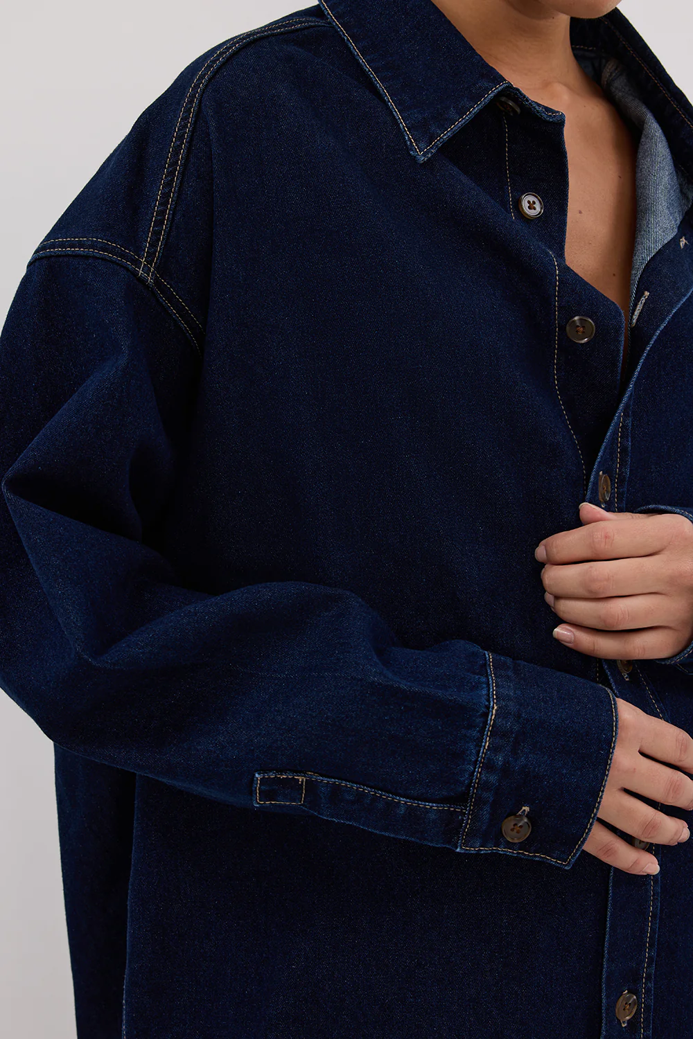 ASHTON INDIGO OVERSIZED DENIM SHIRT - Gamepaces