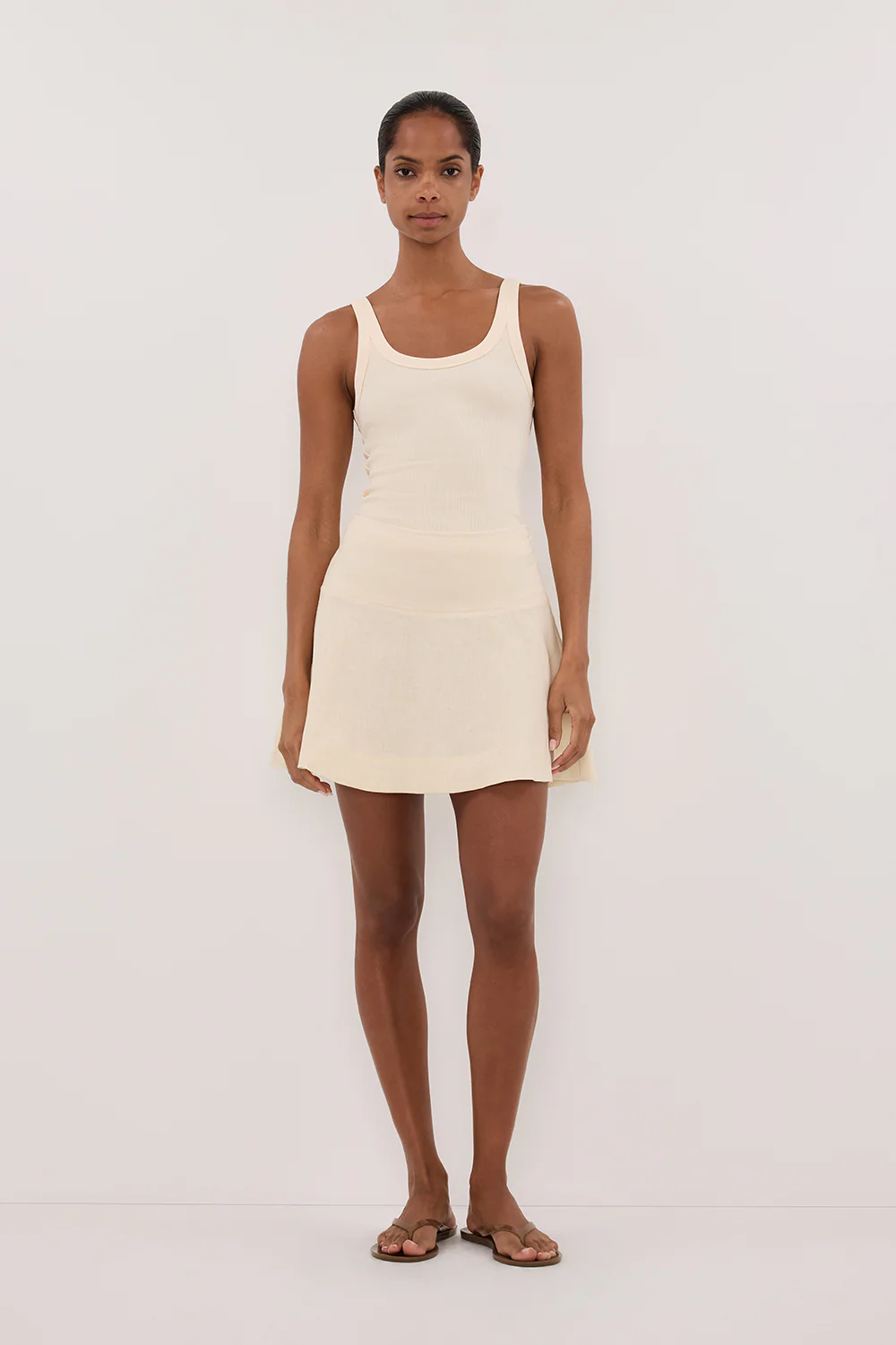 ALEA STRAW LINEN FLOUNCE MINI SKIRT - Gamepaces