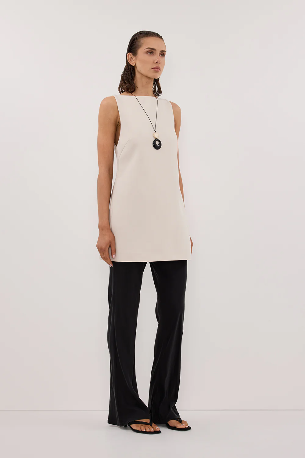ROWIE BONE SLEEVELESS BOAT NECK TUNIC TOP - Gamepaces