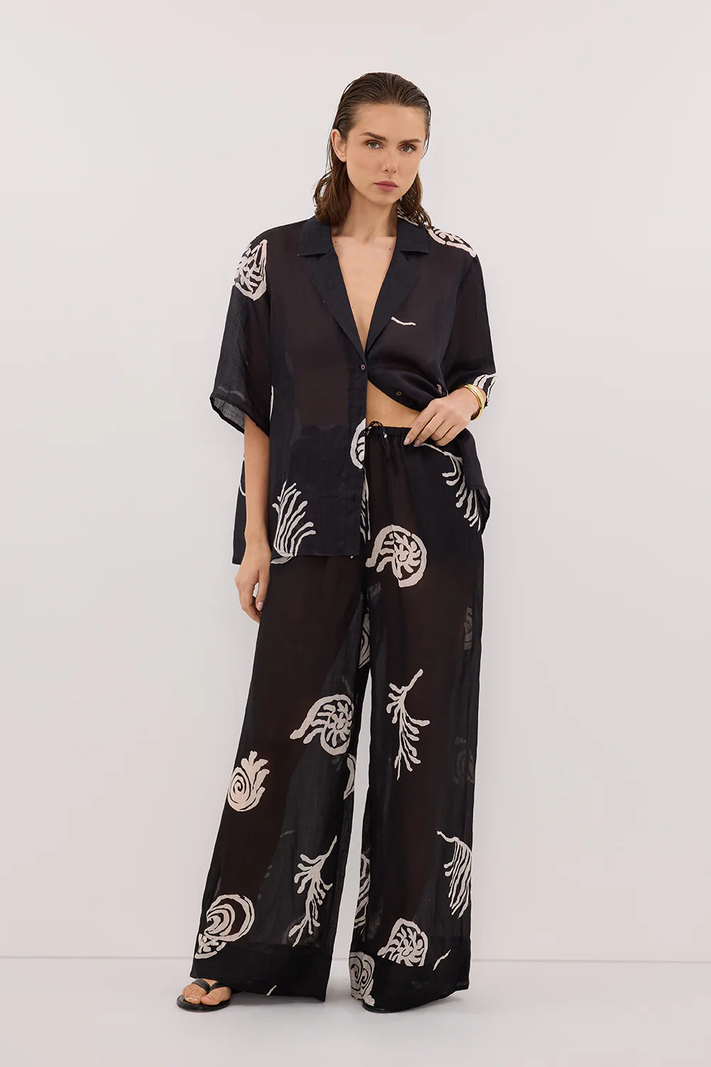 POSITANO BLACK RAMIE SHIRT - Gamepaces