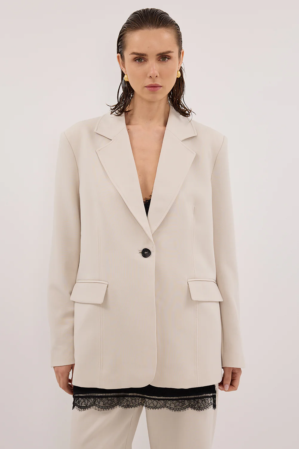 CHELSEA BONE OVERSIZED BLAZER - Gamepaces