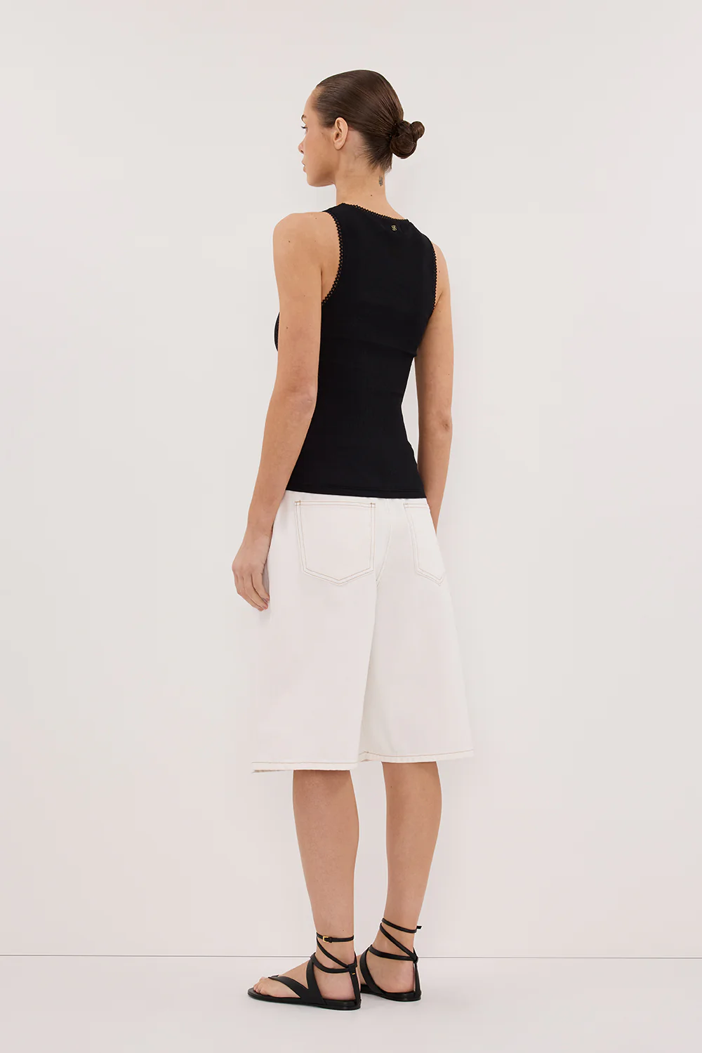 CHARLIZE BLACK SLEEVELESS KNIT TANK - Gamepaces