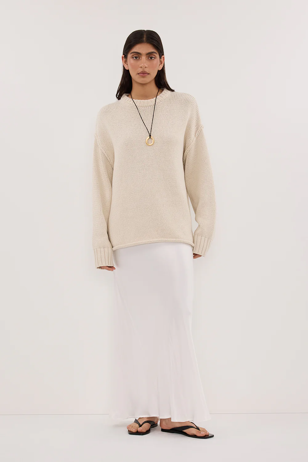 CHARLI WHITE SATIN MAXI SKIRT - Gamepaces