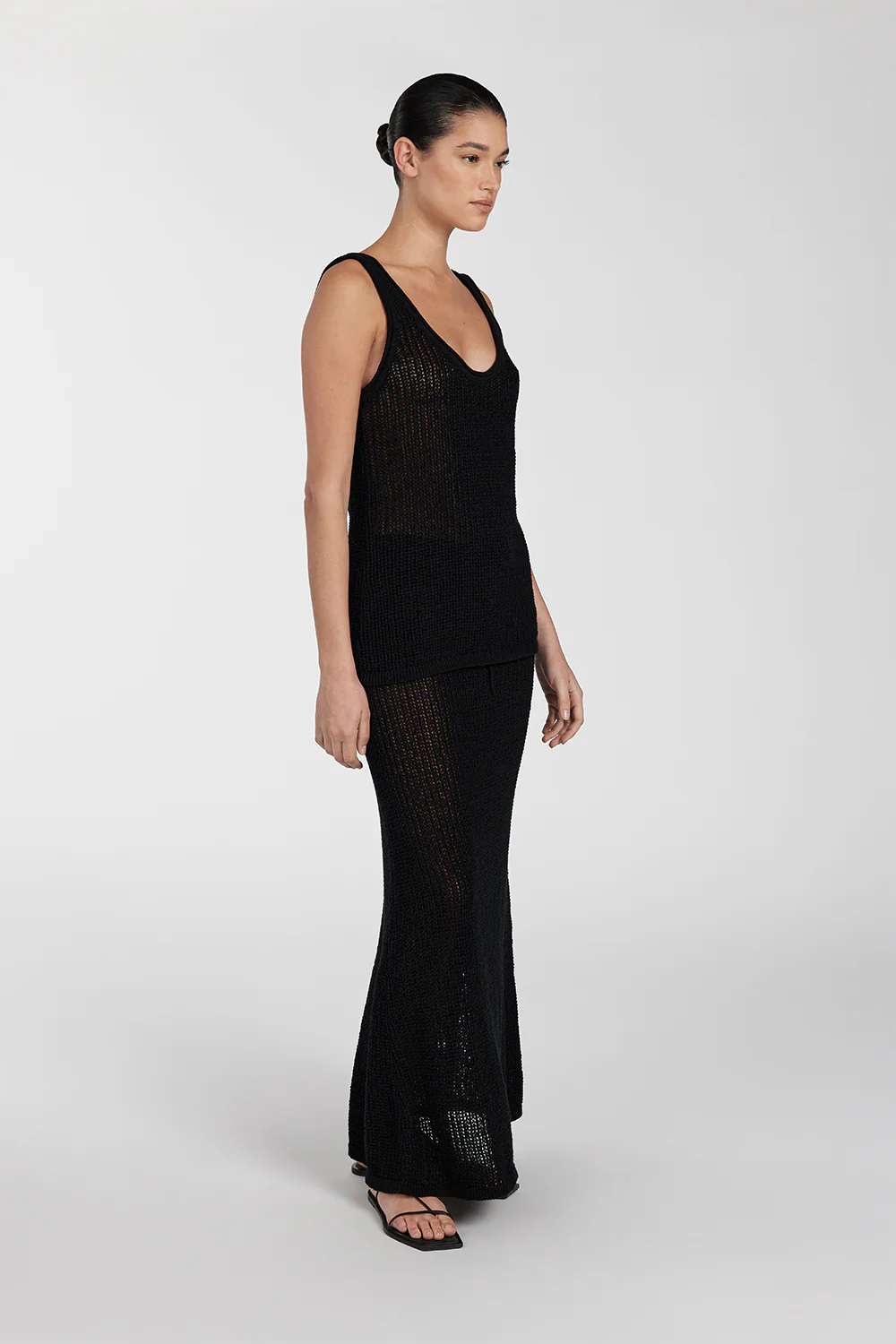 MARGOT BLACK CROCHET MIDI SKIRT - Gamepaces