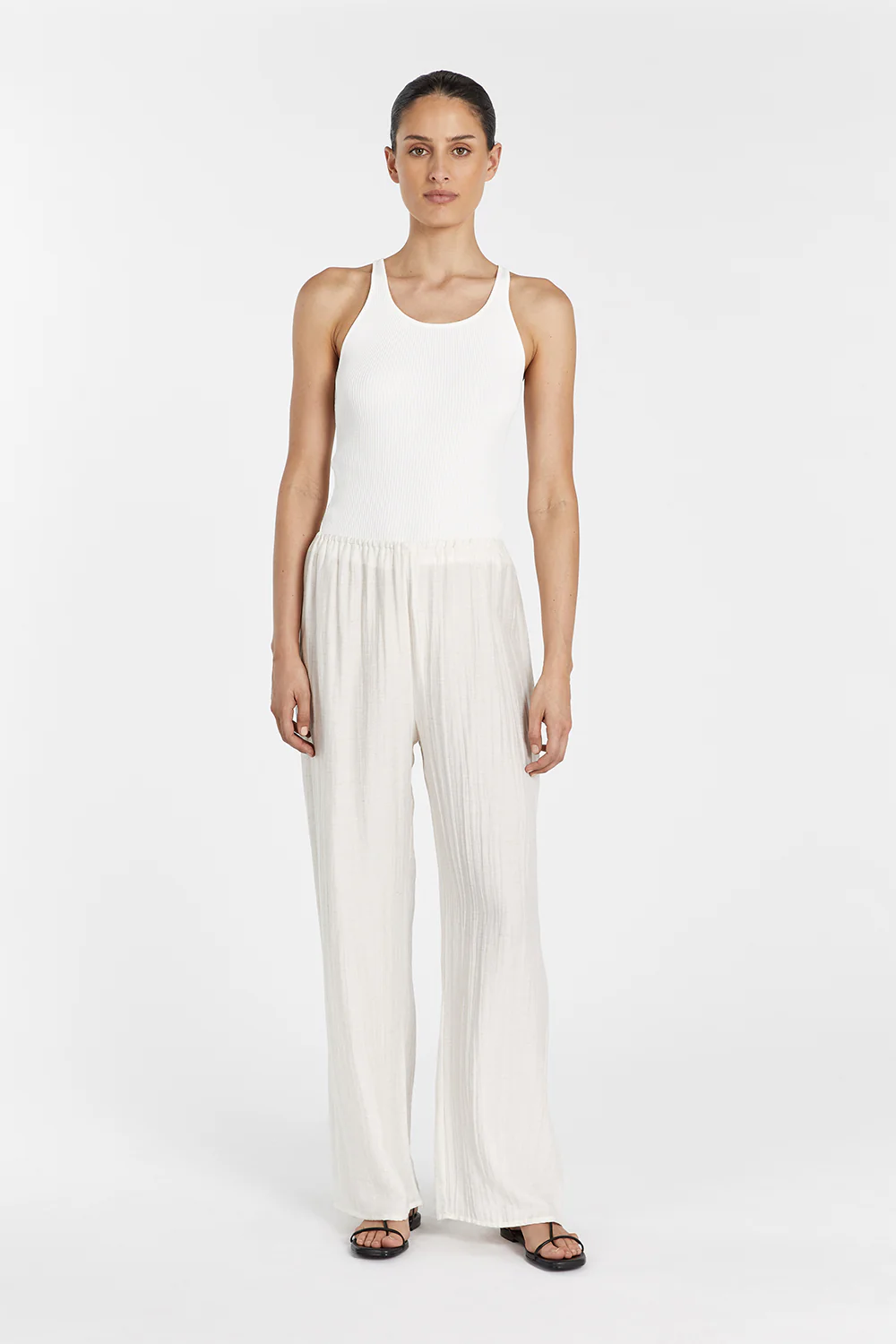 JOLIE CREAM MARLE DRAWSTRING PANT - Gamepaces