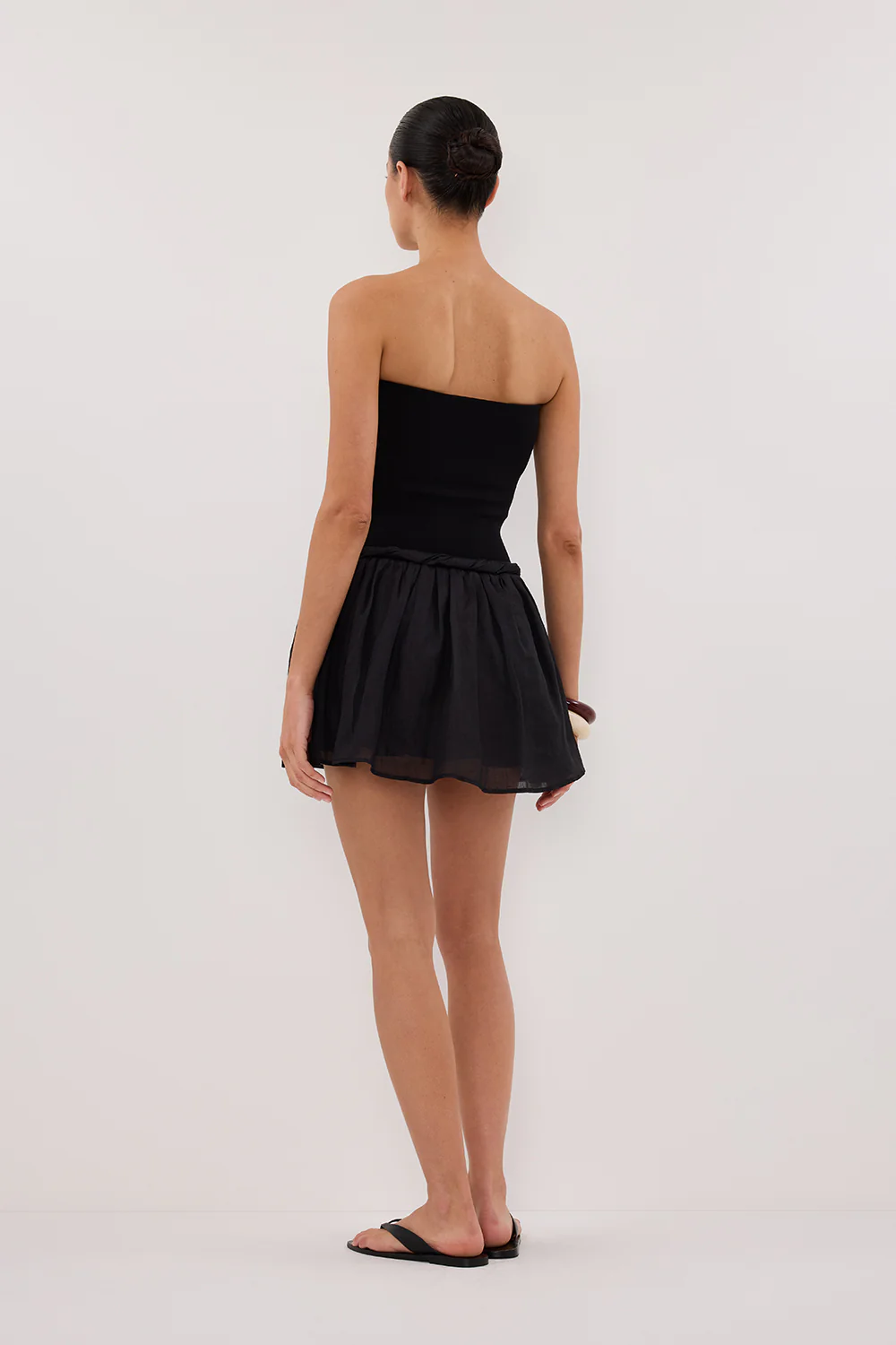 COCO BLACK STRAPLESS HYBRID MINI DRESS - Gamepaces