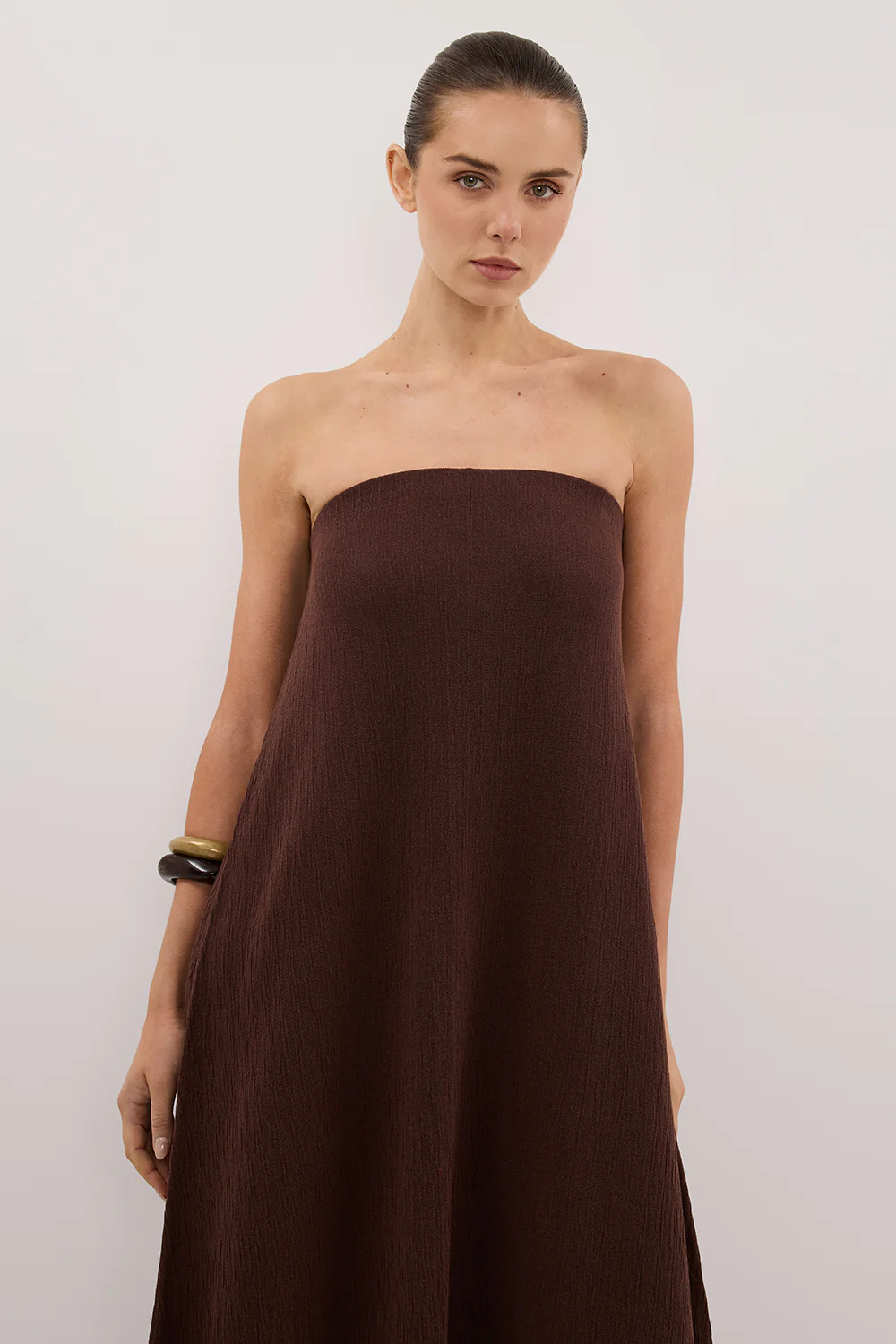 ALIAS CHOC TEXTURED KNIT STRAPLESS MIDI DRESS - Gamepaces