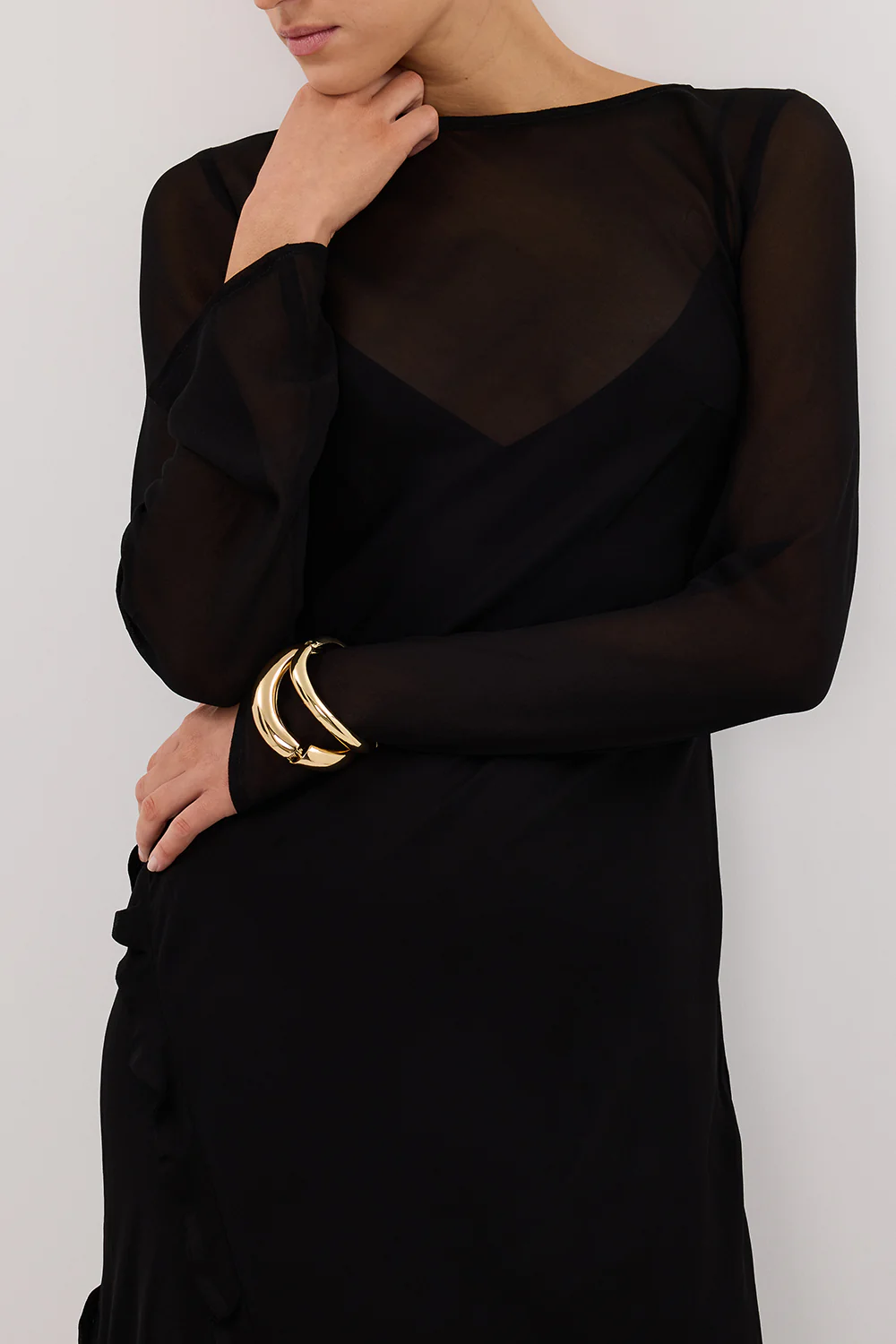 MARISSA BLACK LONG SLEEVE MAXI DRESS - Gamepaces