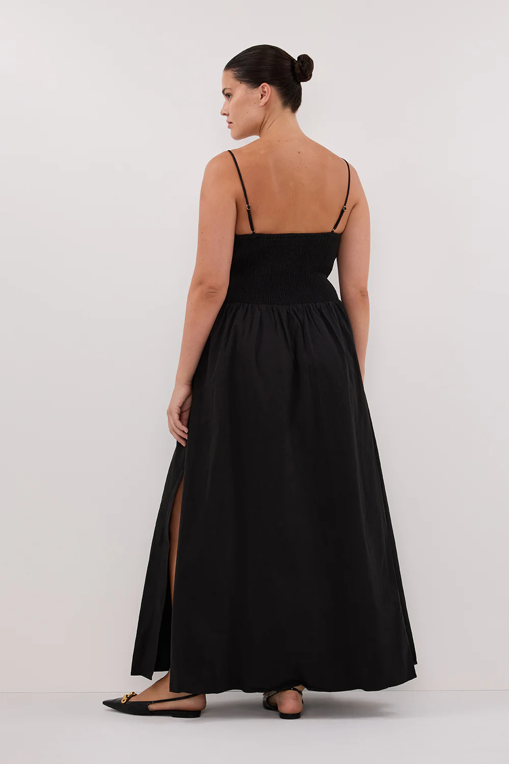 MILANO BLACK COTTON MIDI DRESS - Gamepaces