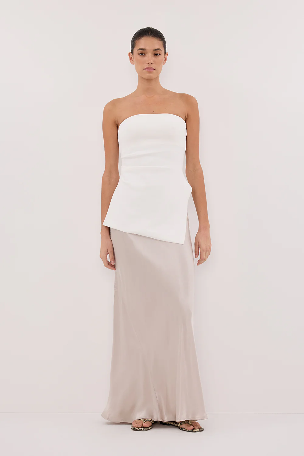 CHARLI CHALK SATIN MAXI SKIRT - Gamepaces