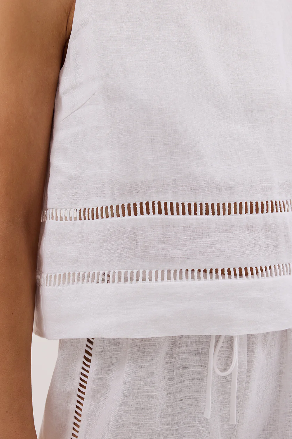 LINDSAY WHITE LINEN BOXY TOP - Gamepaces