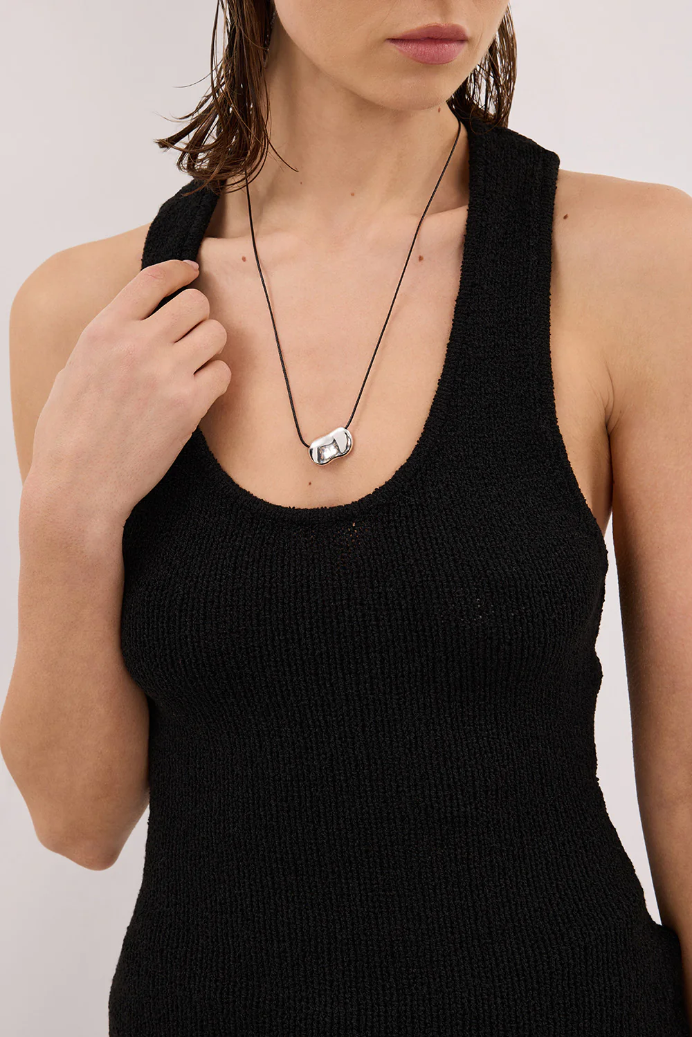 ASPEN BLACK SLEEVELESS RACER KNIT TOP - Gamepaces