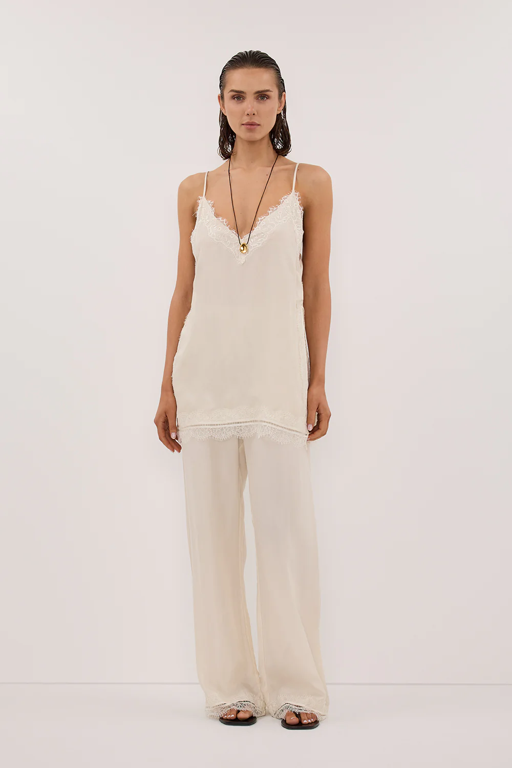 ANDREA SANDSTONE CUPRO LACE PANT - Gamepaces