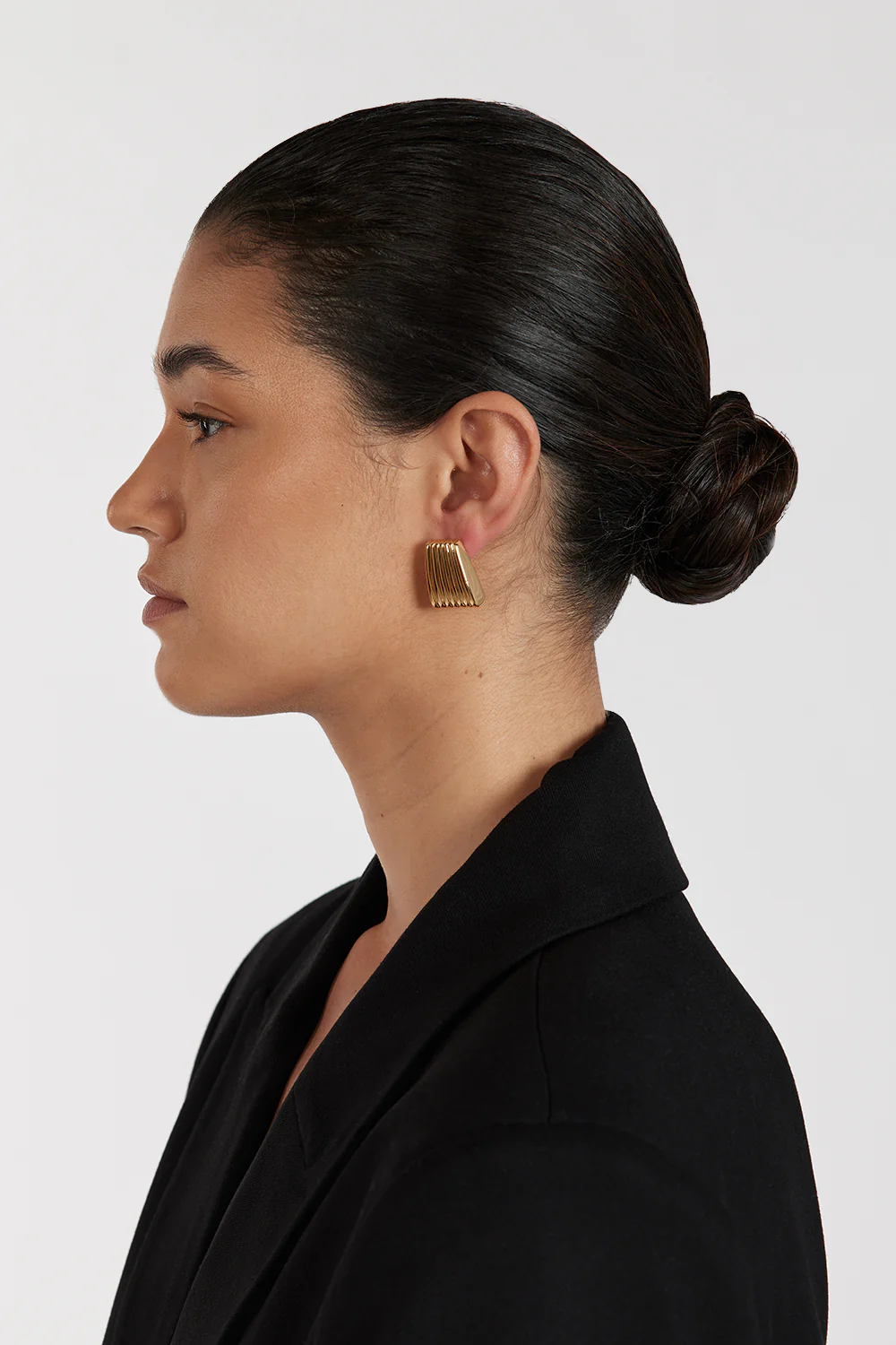 HEAVEN MAYHEM RIBBED GOLD EARRING - Gamepaces