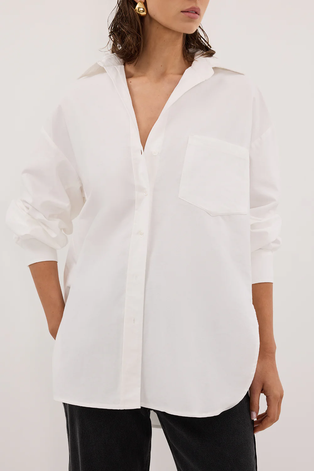 RHEA 2.0 WHITE OVERSIZED COTTON SHIRT - Gamepaces