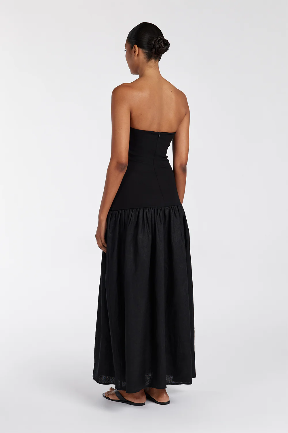 ELLISON BLACK STRAPLESS MIDI DRESS - Gamepaces