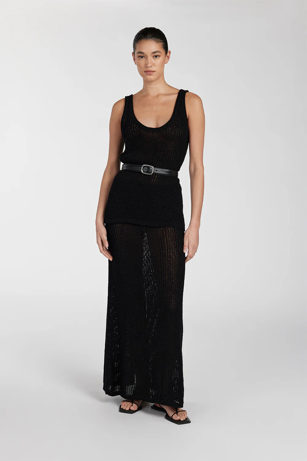 MARGOT BLACK CROCHET MIDI SKIRT - Gamepaces