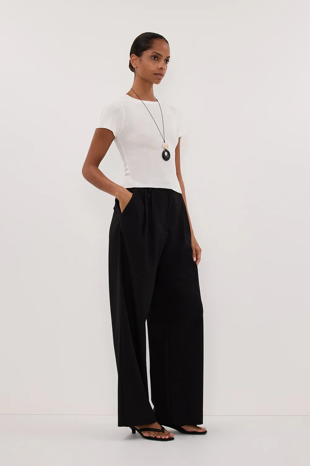 CLO WHITE RIBBED BABY TEE - Gamepaces