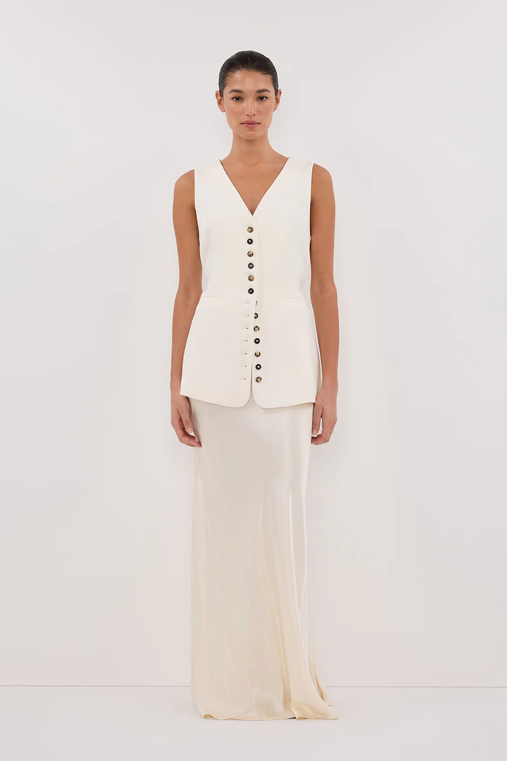 DEMI CREAM LONGLINE VEST - Gamepaces
