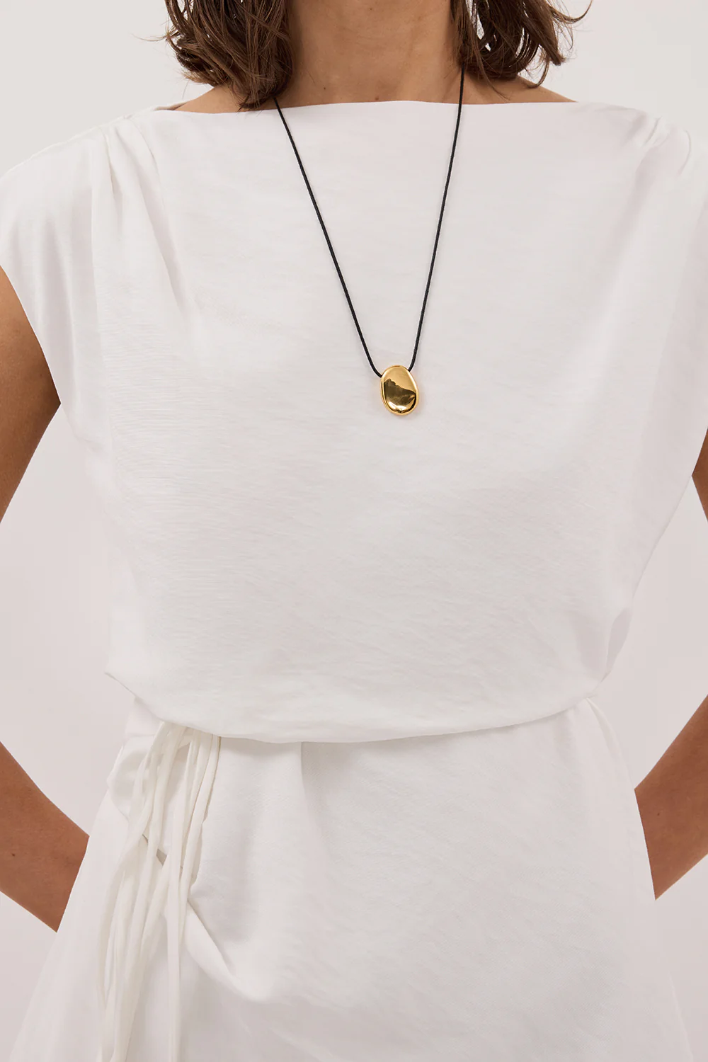 MARMO WHITE DRAPED MINI DRESS - Gamepaces