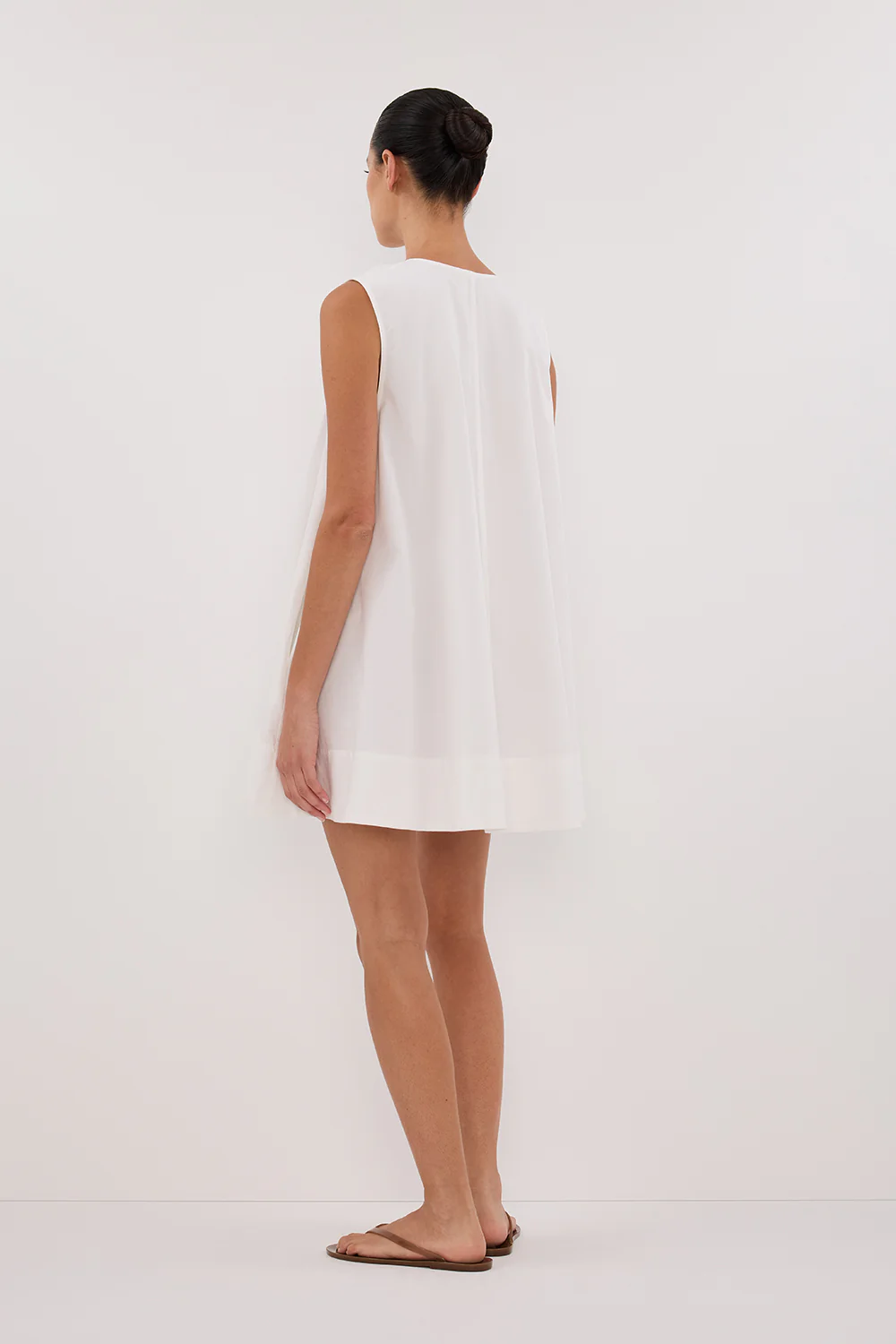 GABBY WHITE OVERSIZED COTTON MINI DRESS - Gamepaces