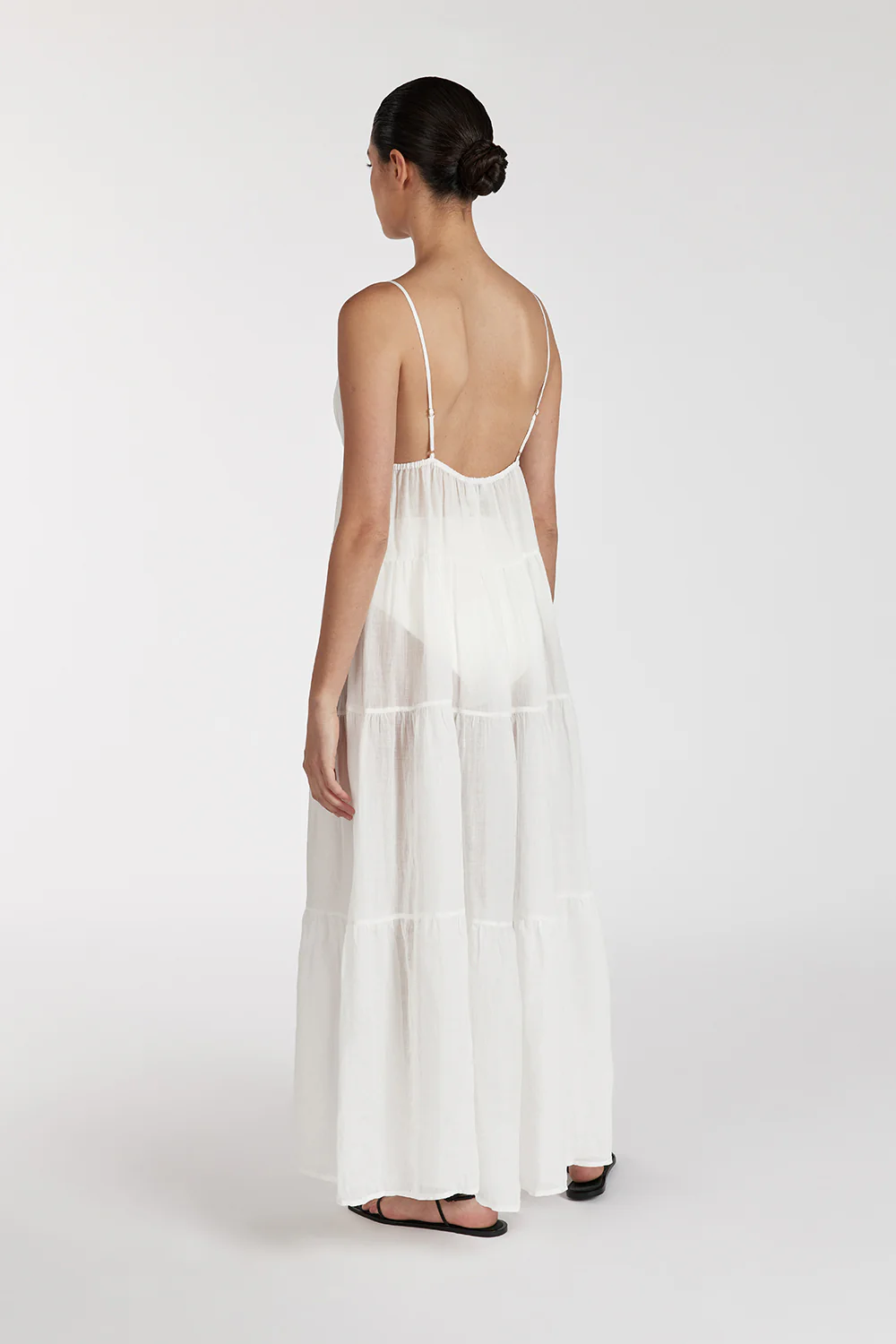 LIZA WHITE RAMIE MIDI DRESS - Gamepaces