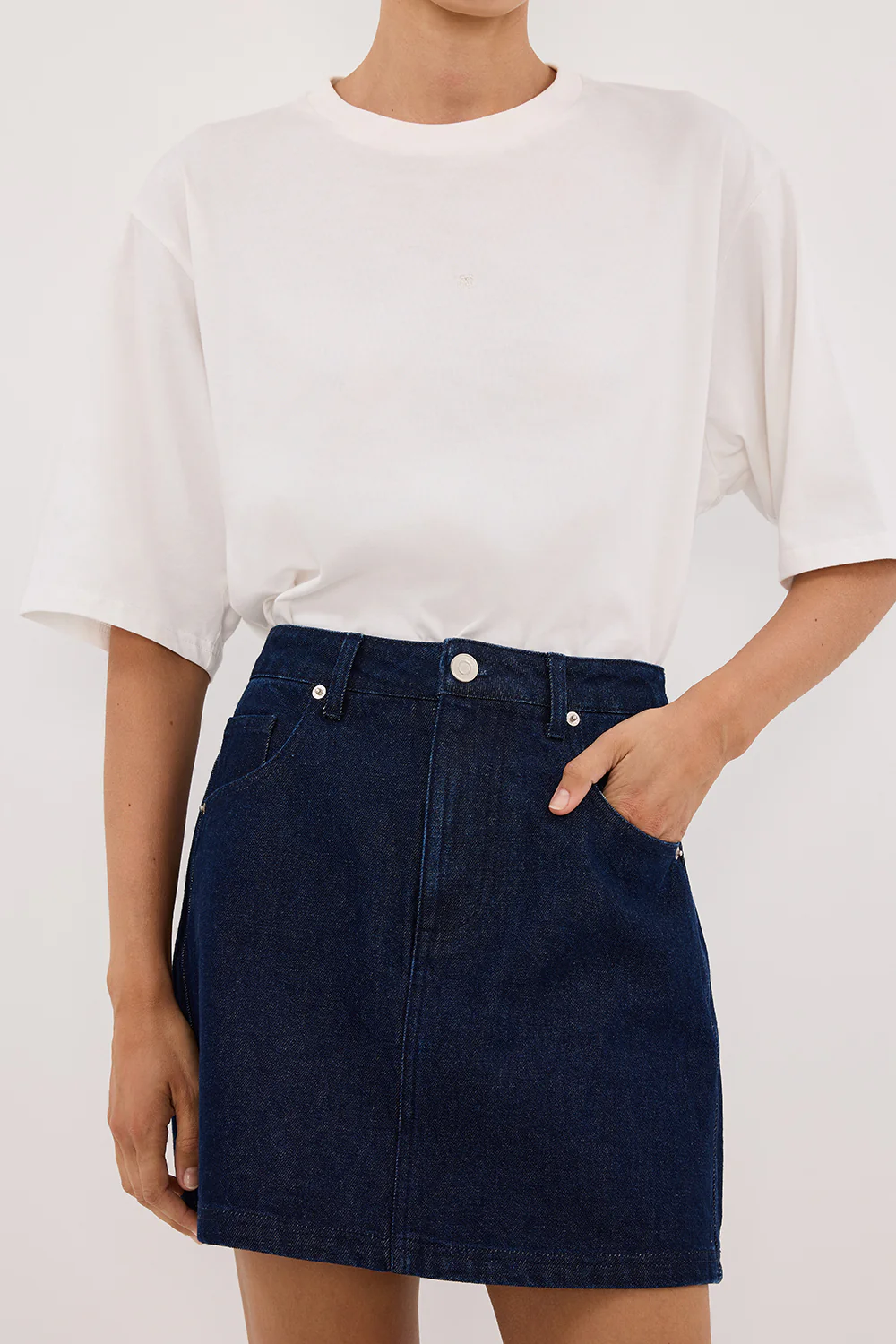 MASON INDIGO DENIM MINI SKIRT - Gamepaces