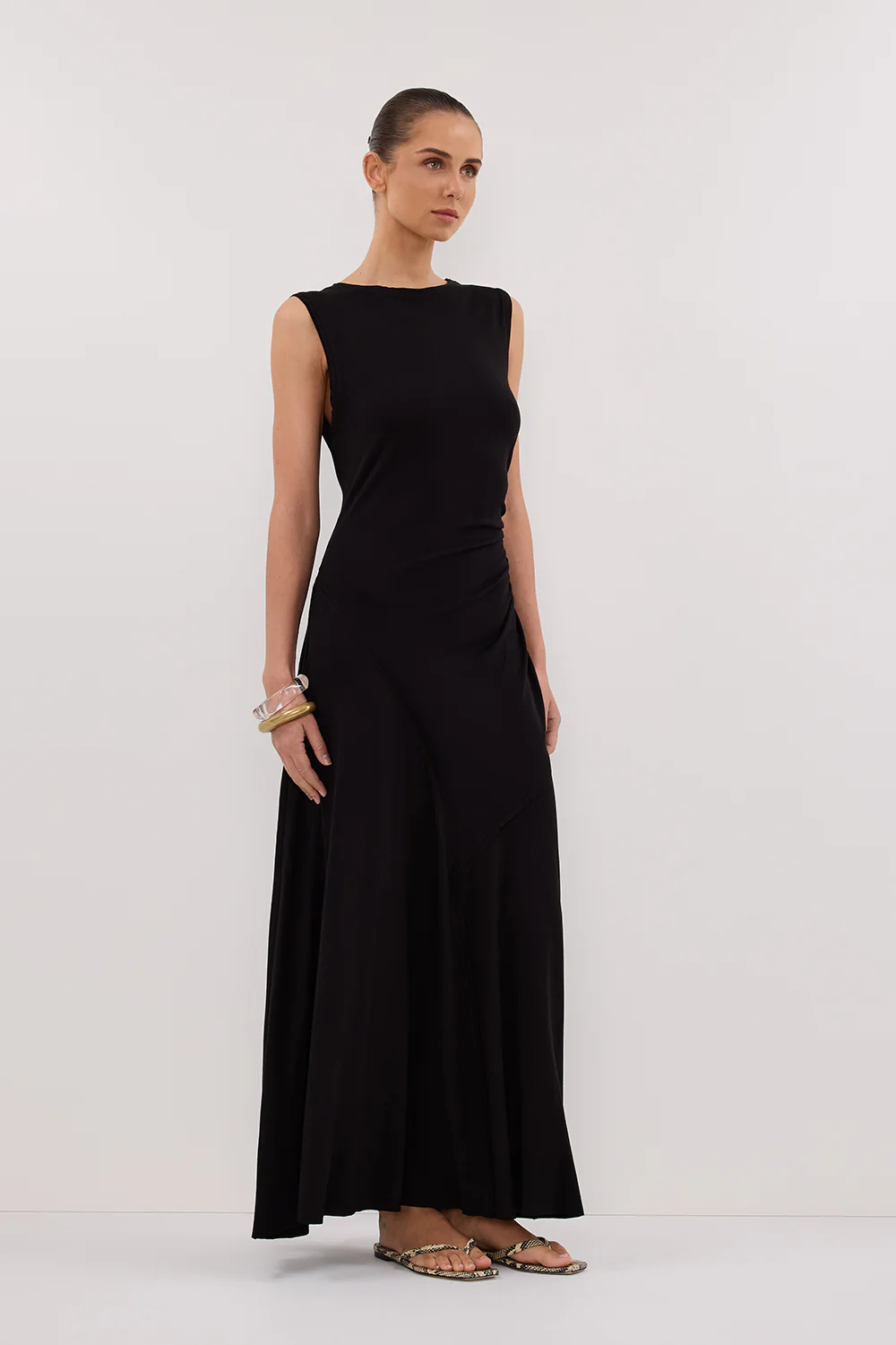 HADLEY BLACK SLEEVELESS KNIT MAXI DRESS - Gamepaces