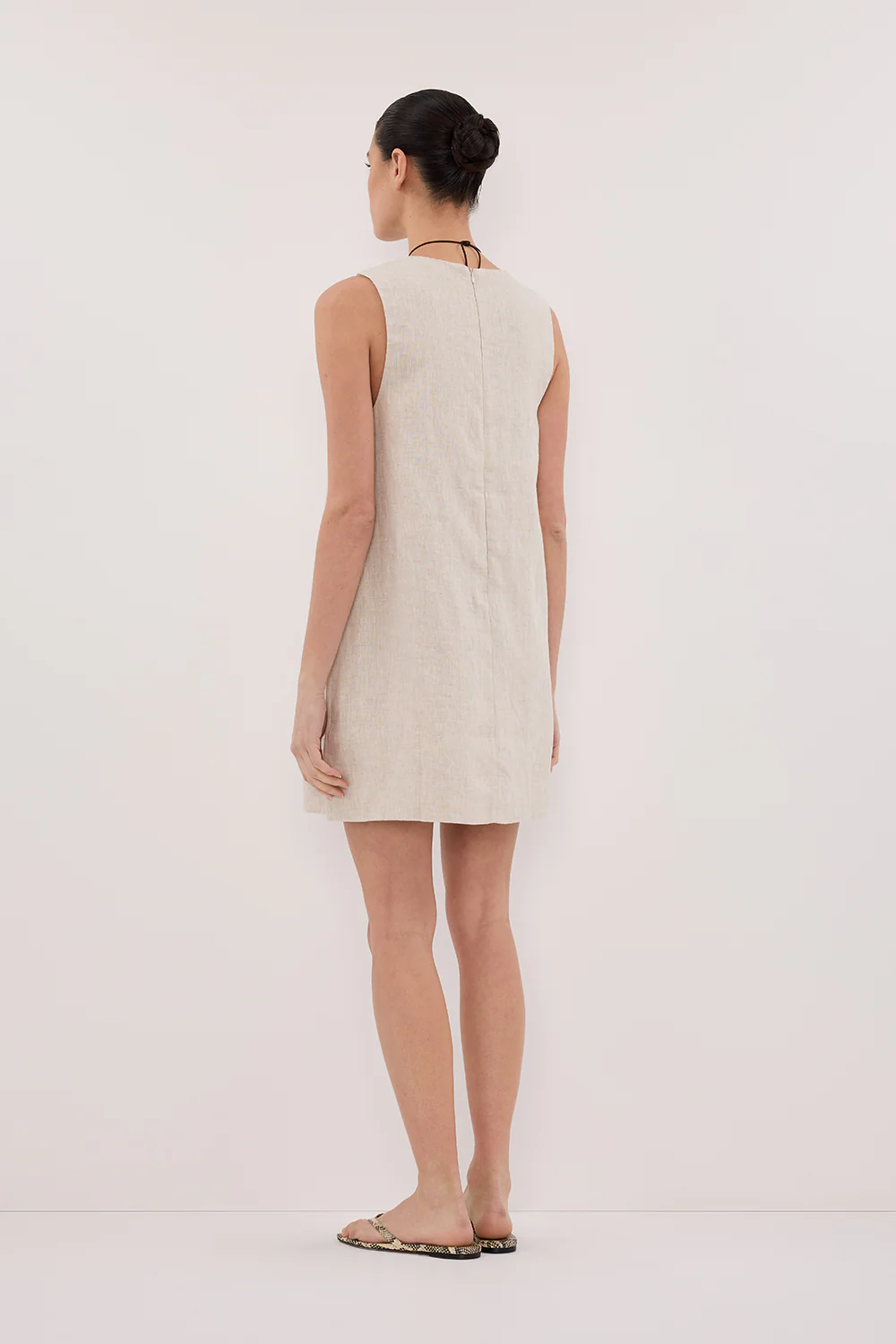 LOTUS NATURAL LINEN MINI DRESS - Gamepaces