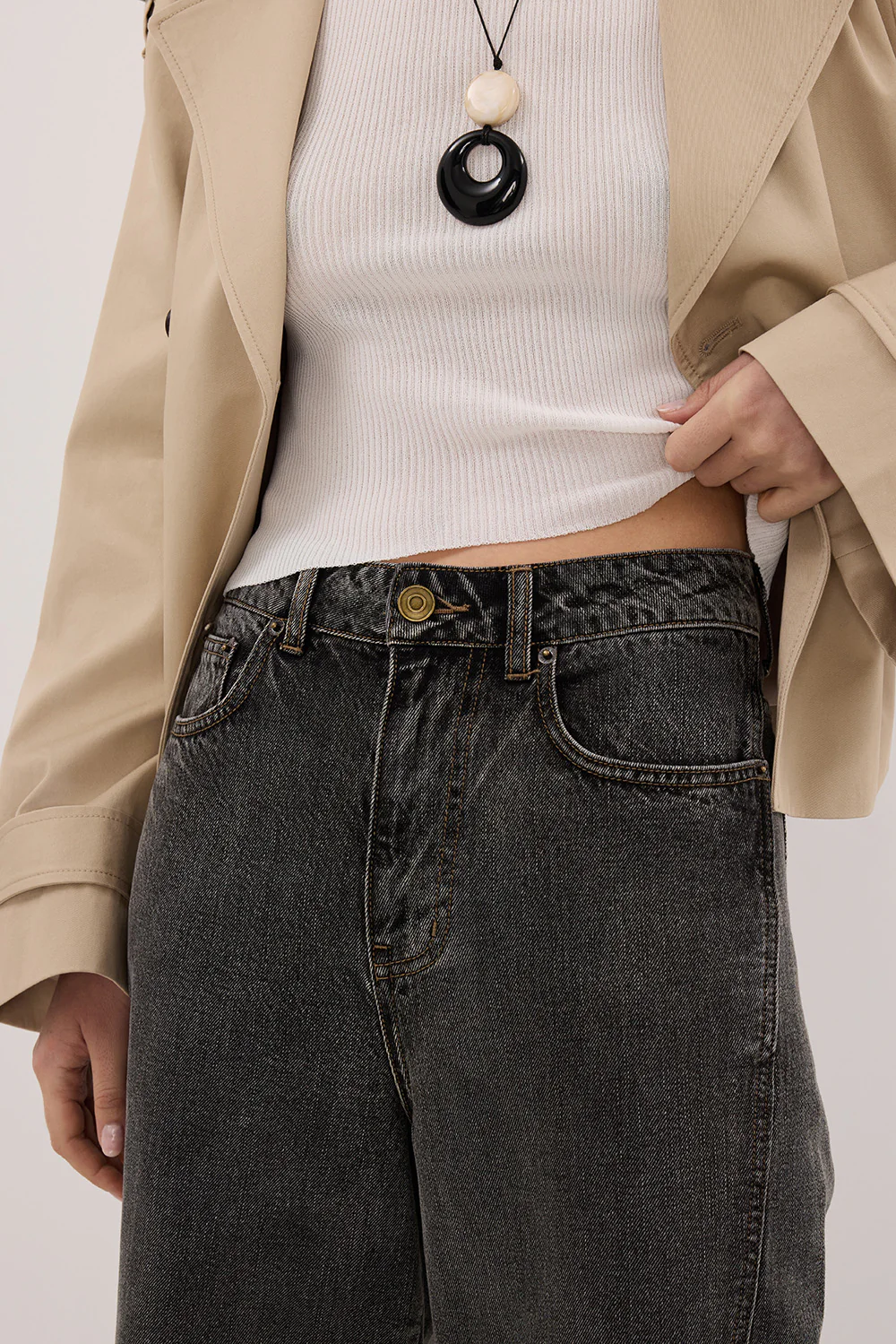 CARSON WASHED BLACK TALL WIDE LEG JEAN - Gamepaces