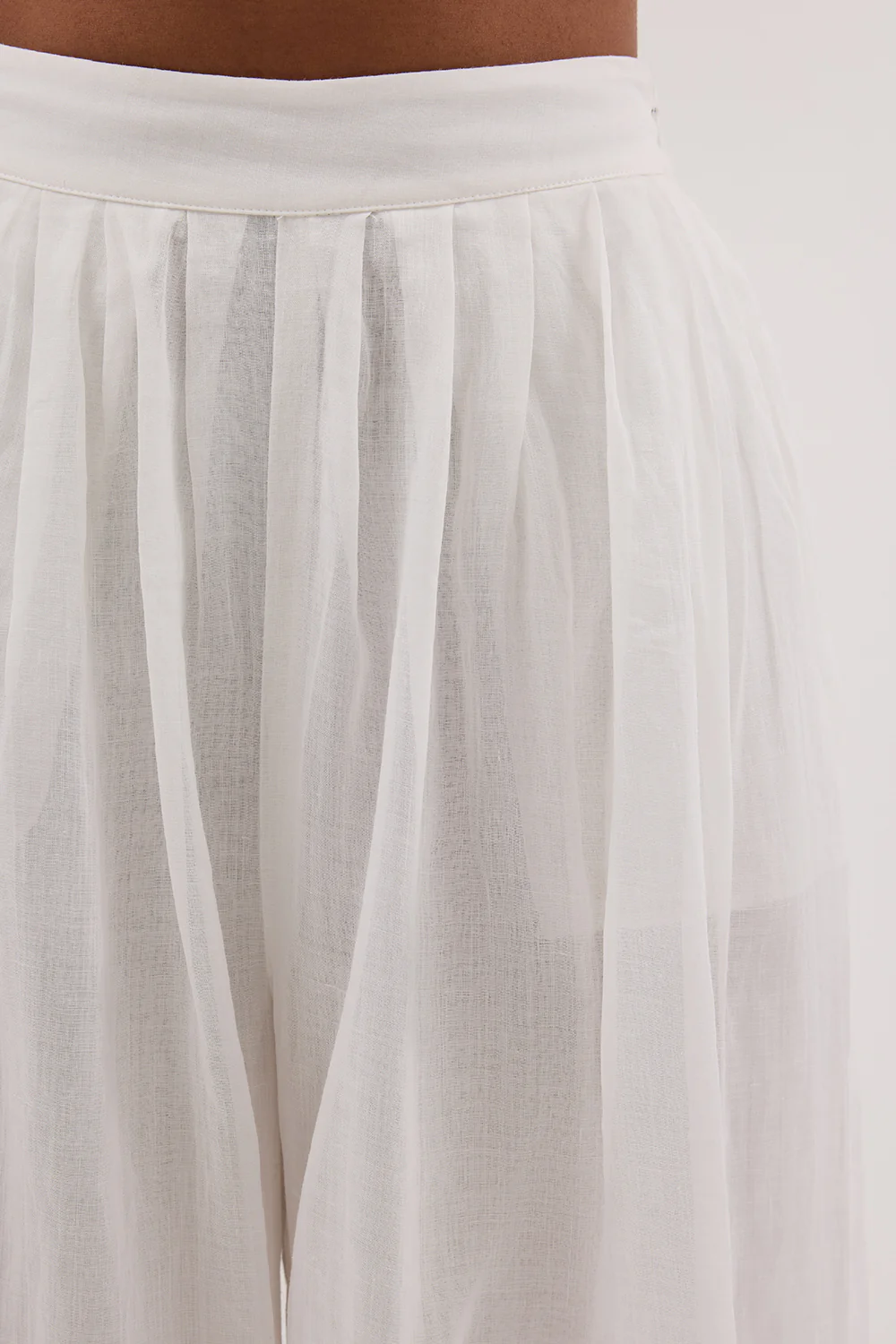 CARMEL WHITE RAMIE PANT - Gamepaces