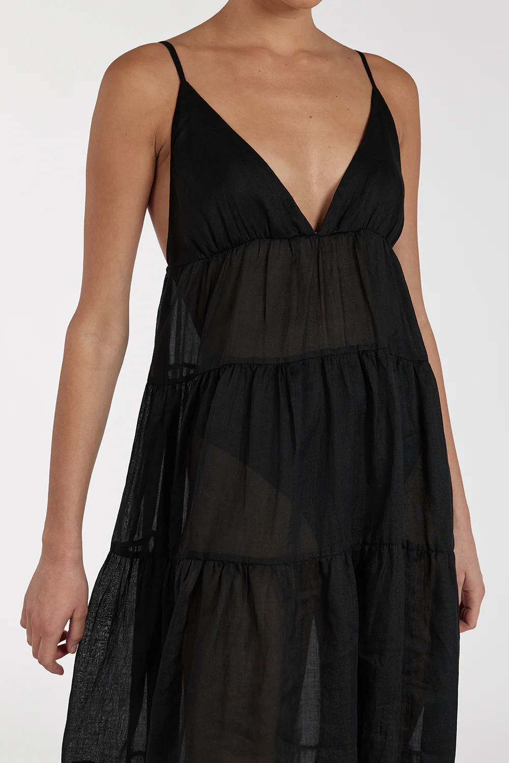 LIZA BLACK RAMIE MIDI DRESS - Gamepaces