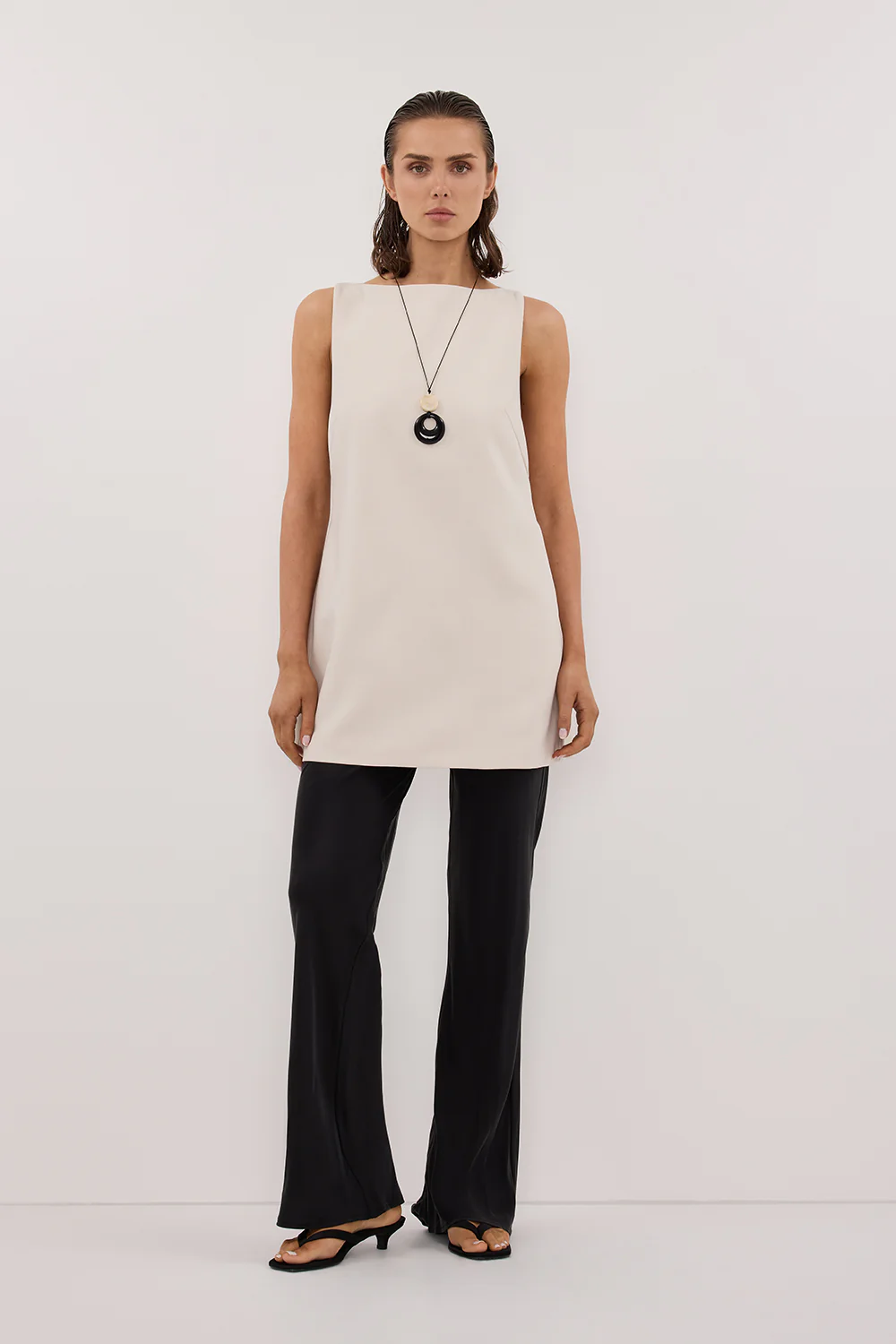 ROWIE BONE SLEEVELESS BOAT NECK TUNIC TOP - Gamepaces