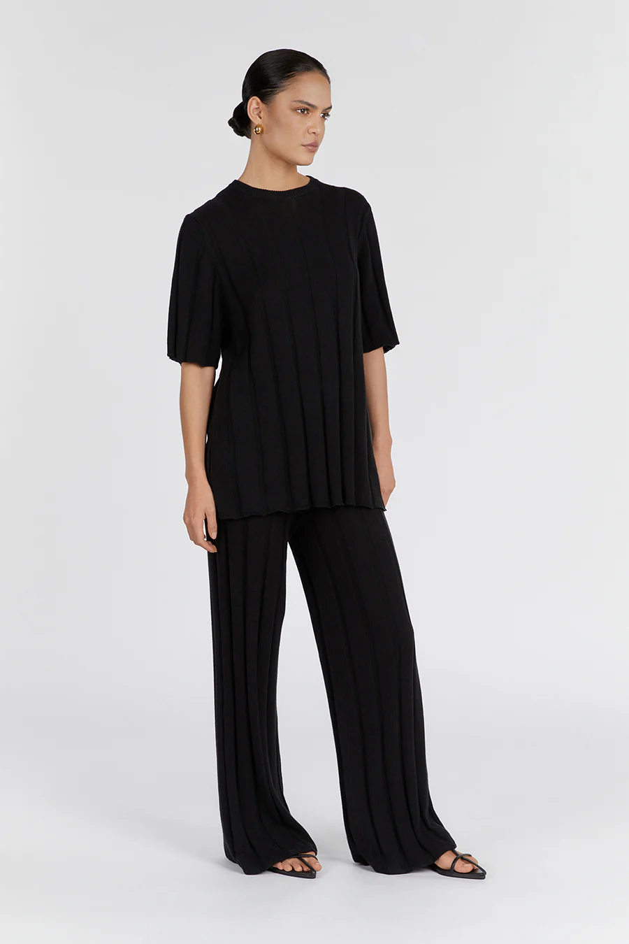 EMERY BLACK WIDE LEG PANT - Gamepaces