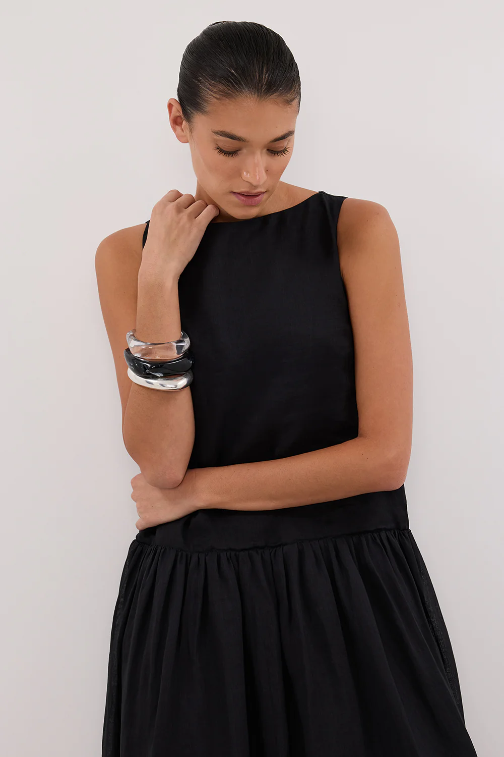 JACQUES BLACK RAMIE MIDI DRESS - Gamepaces