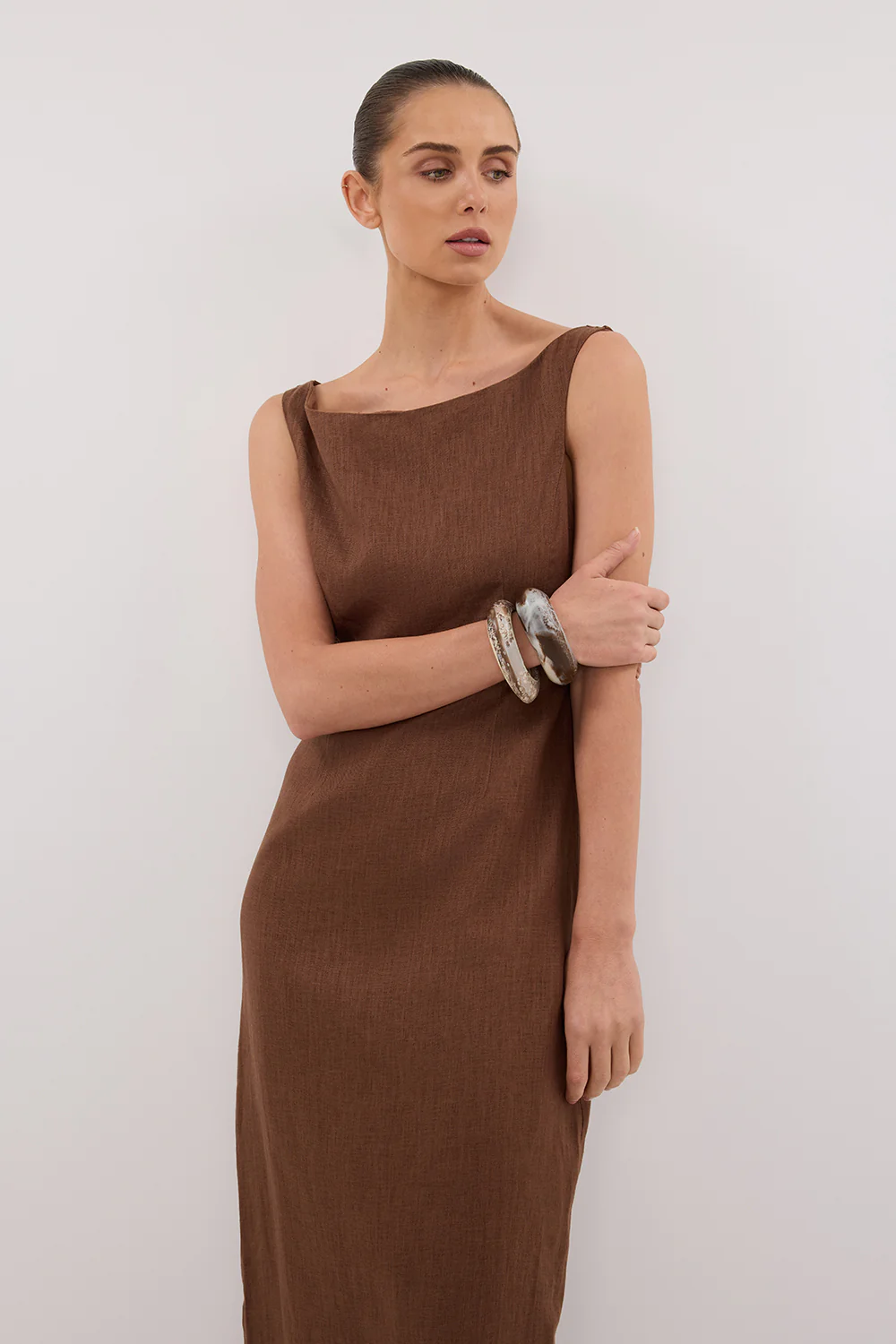 JULE FONDANT LINEN MIDI DRESS - Gamepaces