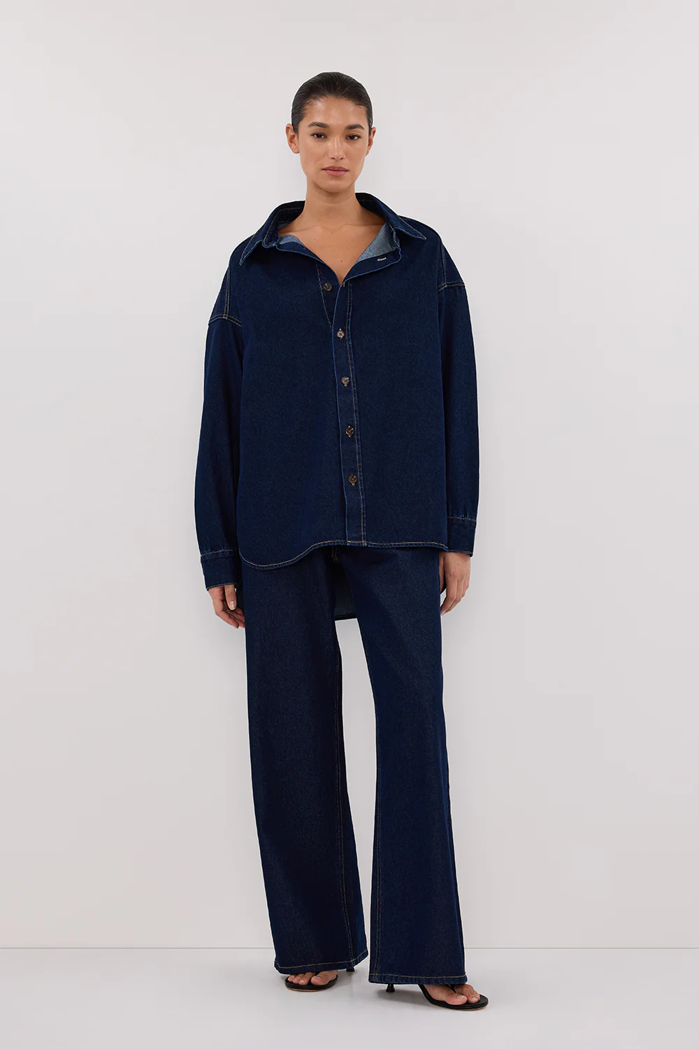 ASHTON INDIGO OVERSIZED DENIM SHIRT - Gamepaces