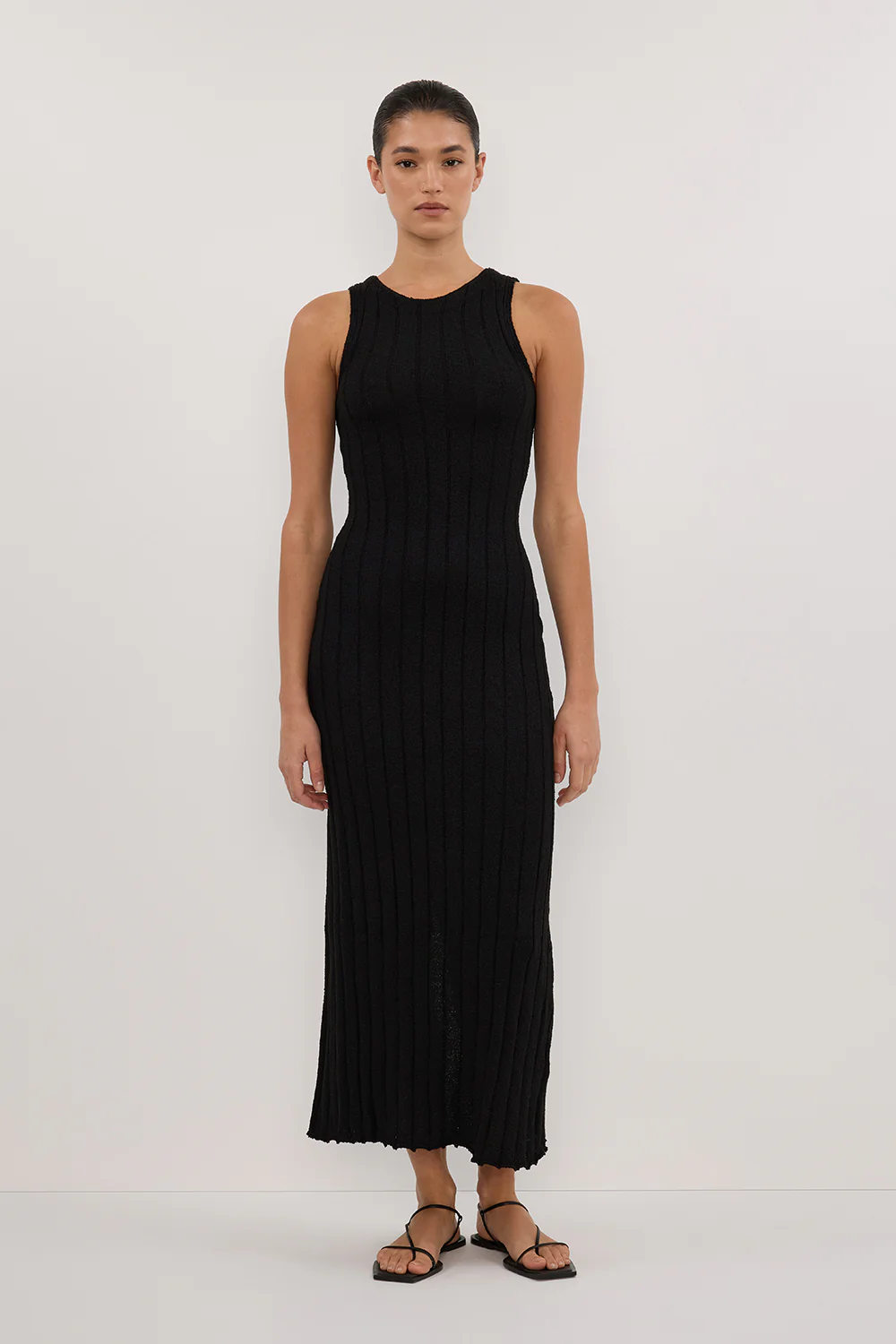 REM BLACK KNIT MIDI DRESS - Gamepaces
