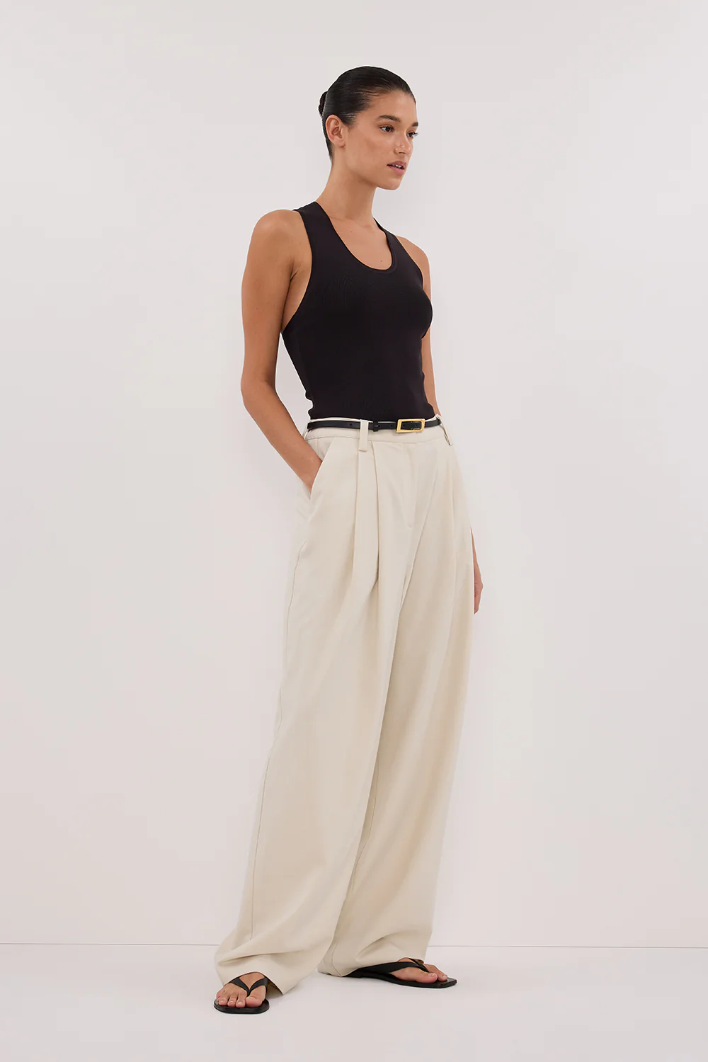 DEVIN WASHED BLACK RACER KNIT TANK - Gamepaces