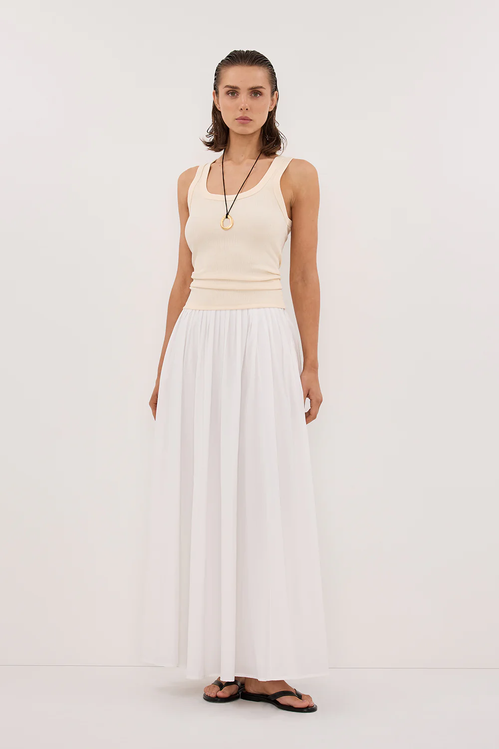 CLARA SANDSTONE SCOOP NECK TANK TOP - Gamepaces