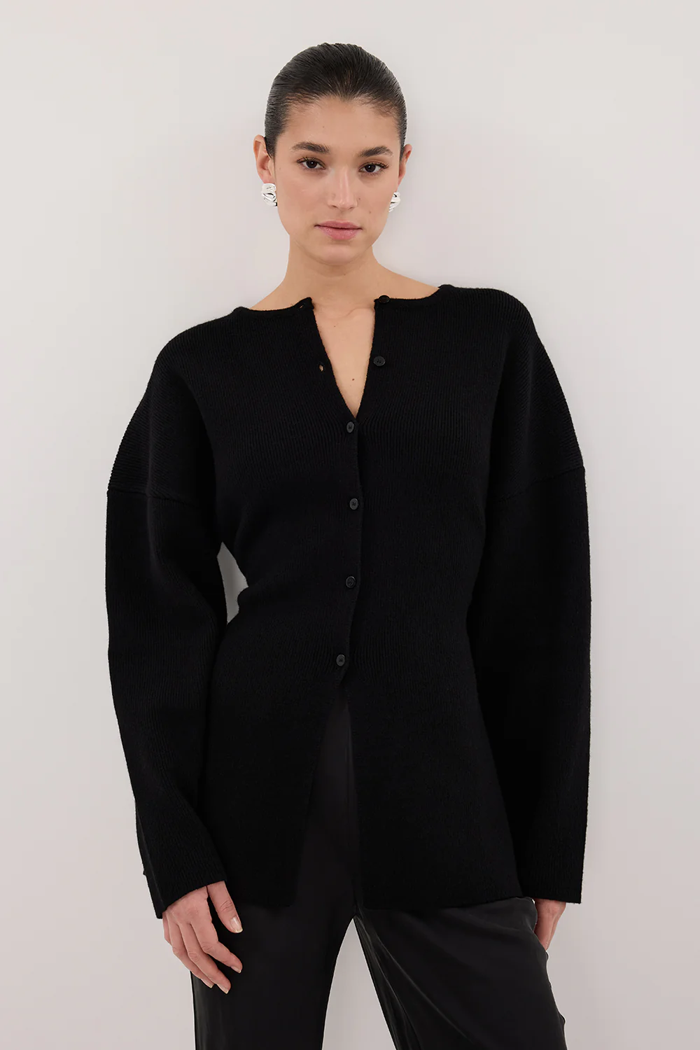 MARTHA BLACK CINCHED KNIT CARDIGAN - Gamepaces