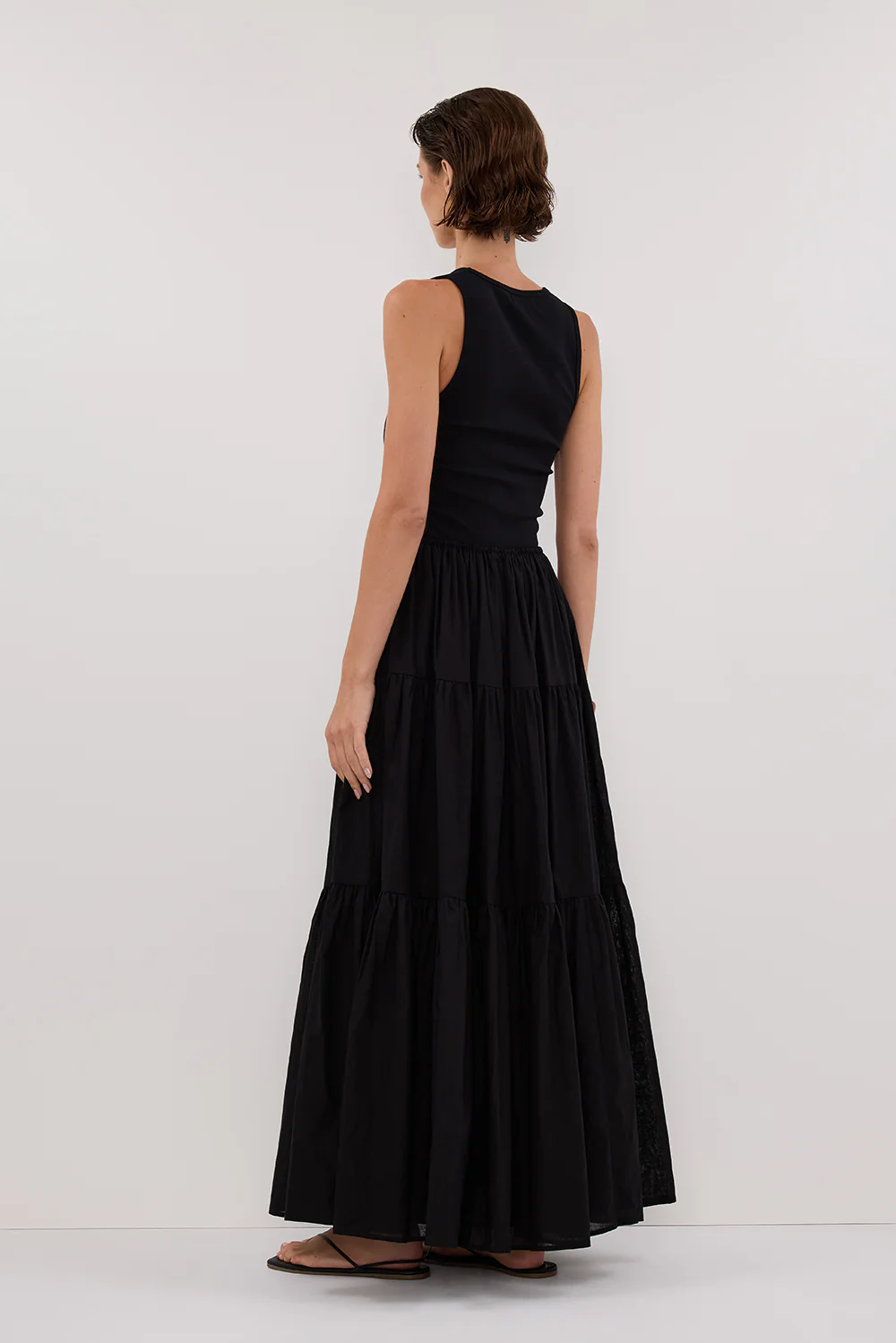 FLETCHER BLACK TIERED MAXI SKIRT - Gamepaces