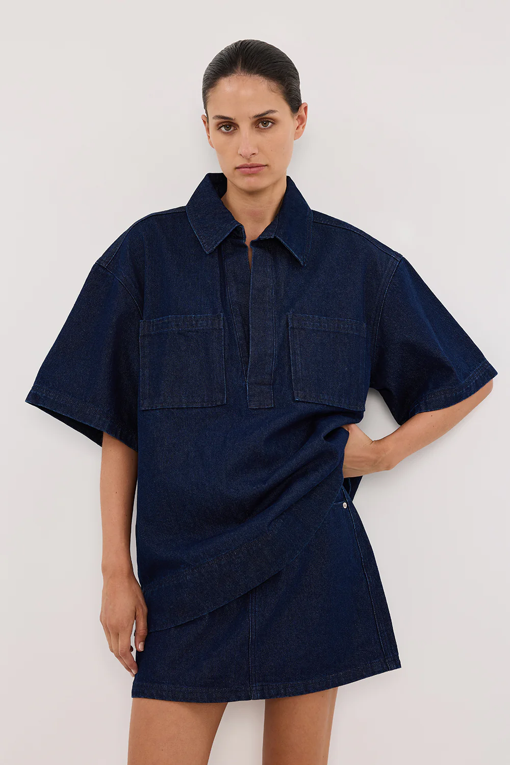 MASON INDIGO DENIM MINI SKIRT - Gamepaces