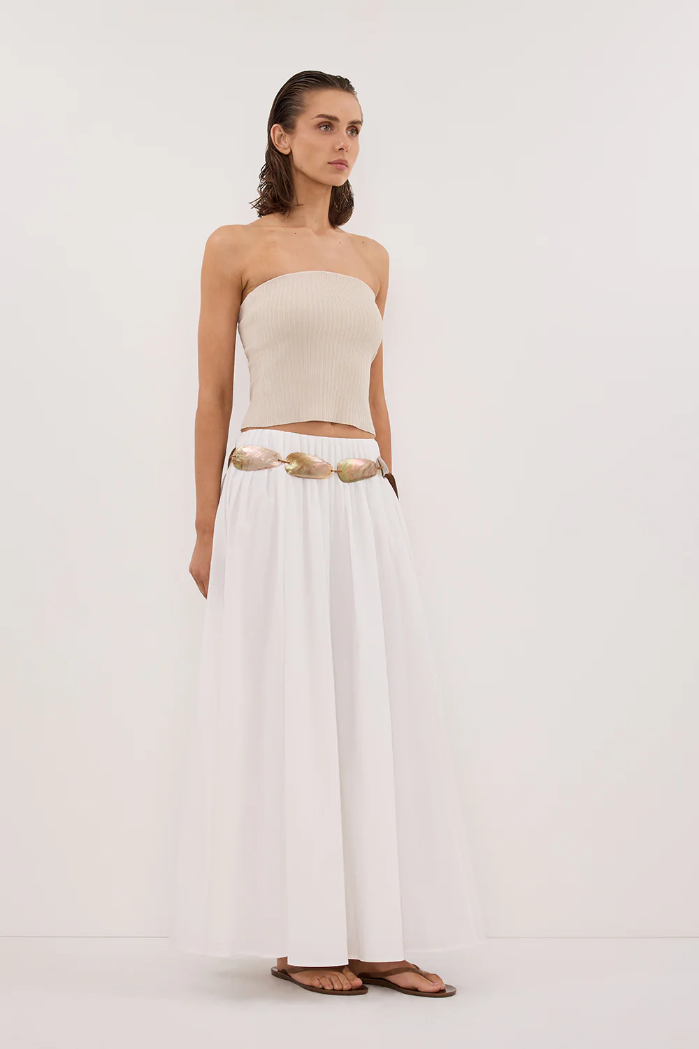 LIMA BONE STRAPLESS BANDEAU KNIT TOP - Gamepaces