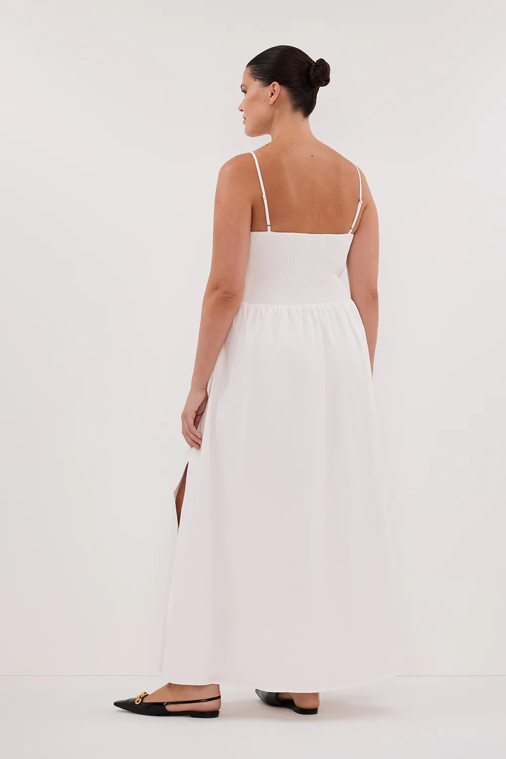 MILANO WHITE COTTON MIDI DRESS - Gamepaces