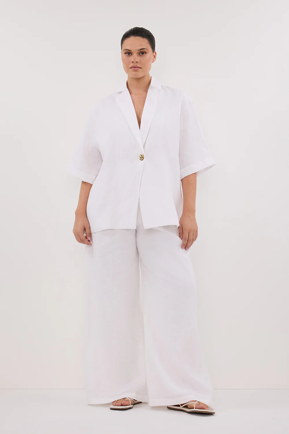 NALA WHITE LINEN RESORT SHIRT - Gamepaces