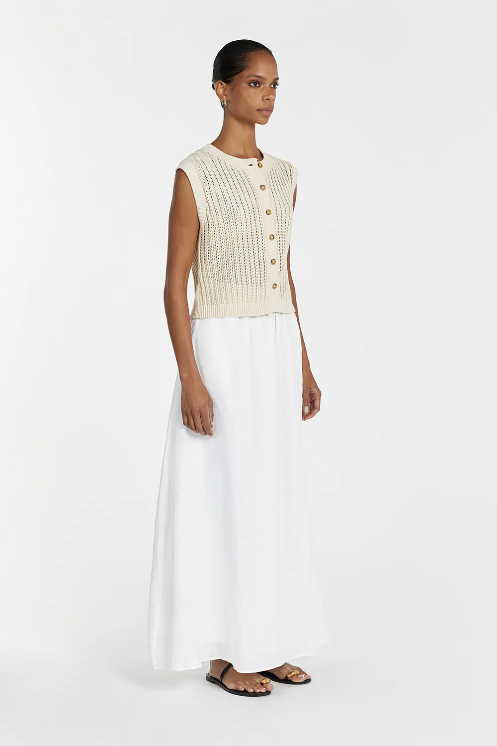 BLOOM CHALK CROCHET CROP VEST - Gamepaces